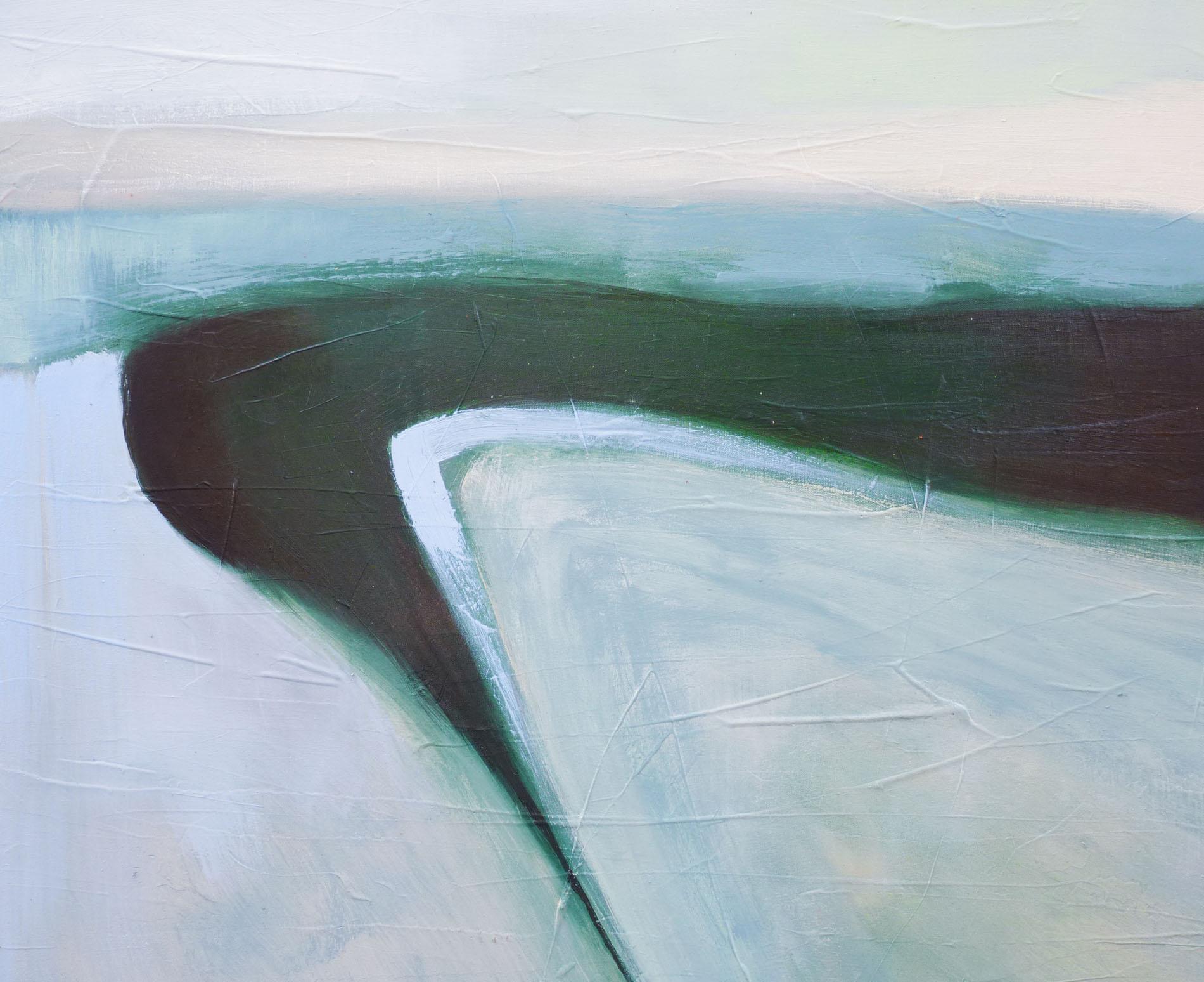 Dynamisches Wechselspiel, Abstraktes Ölgemälde (Blau), Abstract Painting, von Heidi Hybl