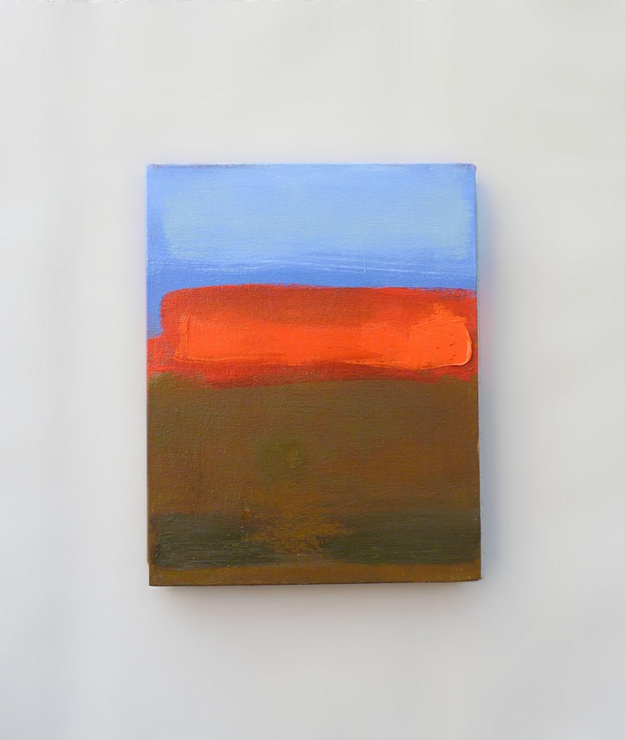 Terra e cielo, pittura ad olio astratta - Painting Astratto di Heidi Hybl