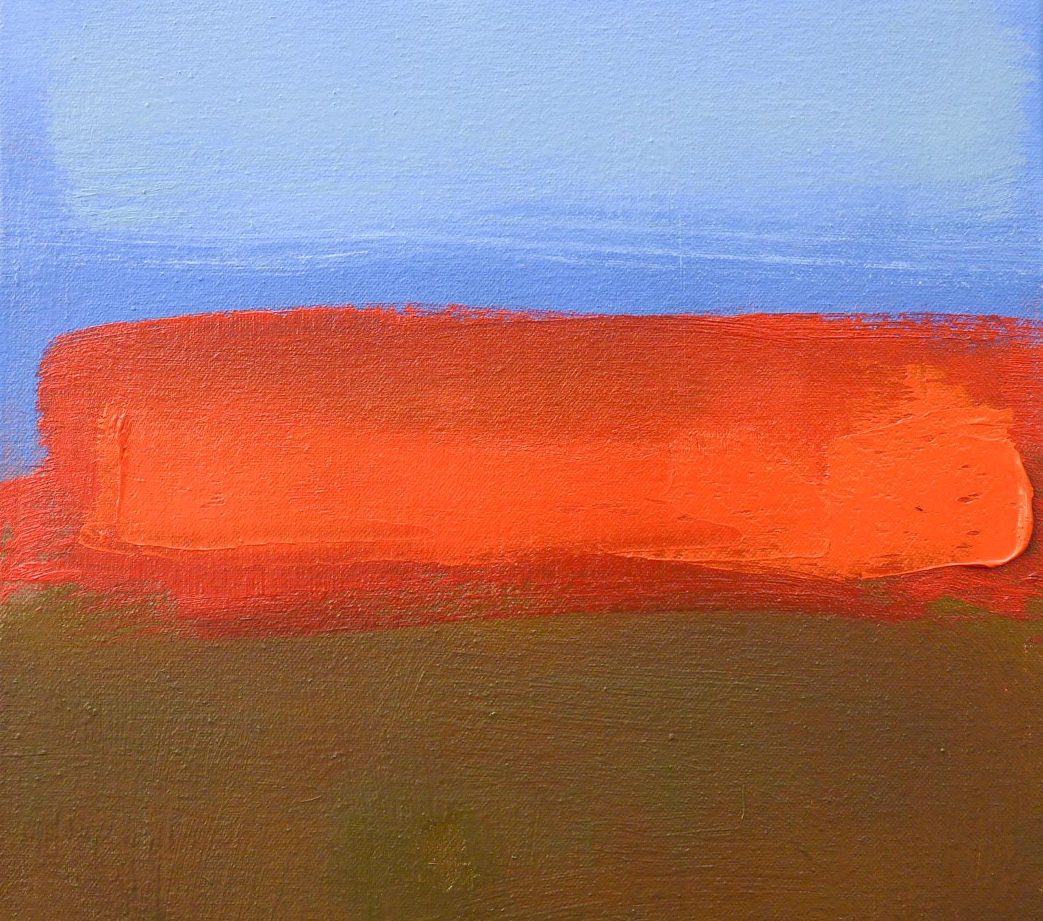 Terra e cielo, pittura ad olio astratta - Abstract Painting Marrone di Heidi Hybl