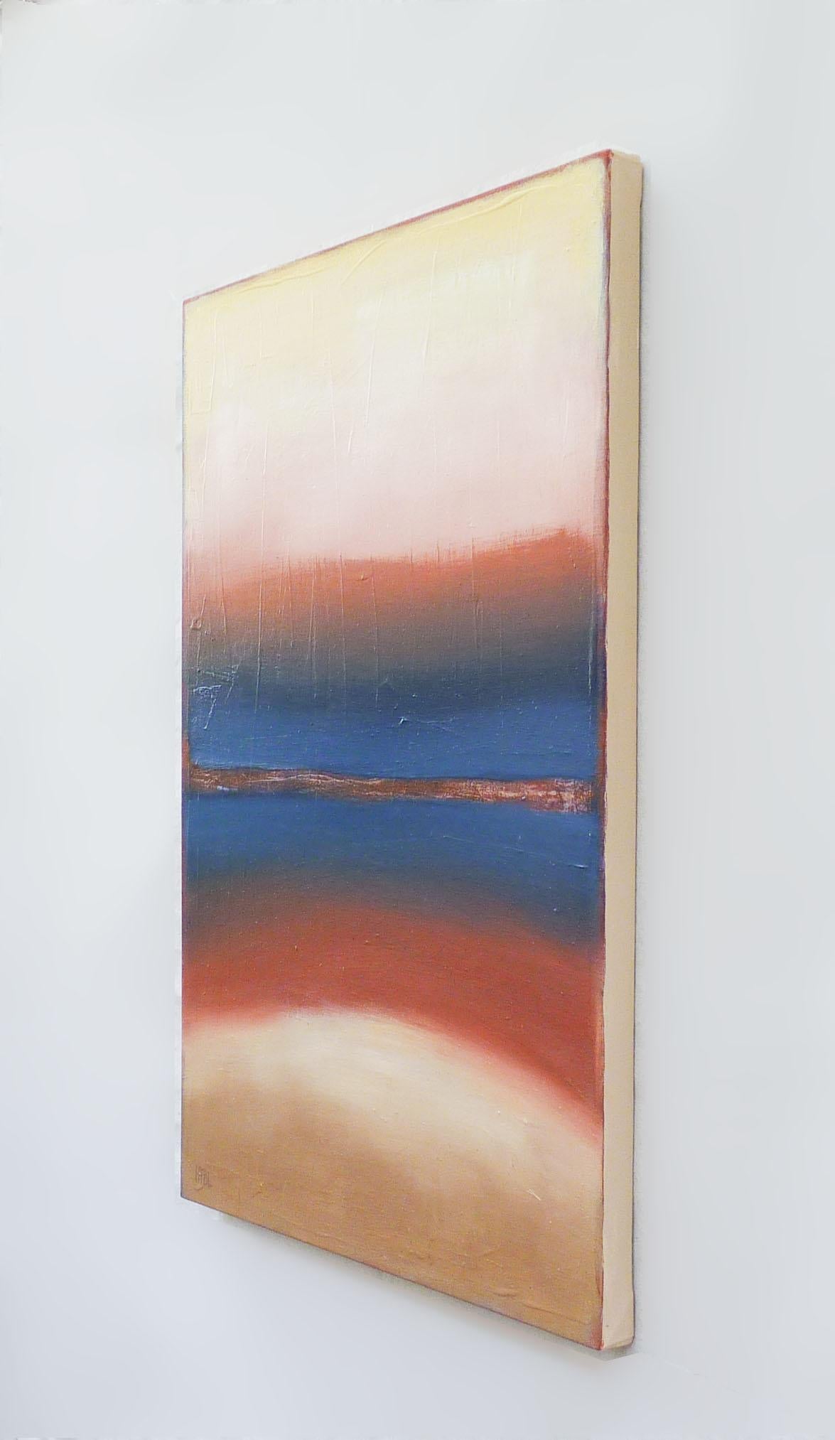 <p>Artist Comments<br>Depicting the Big Sur Coast of California into abstraction, an ethereal vista unfolds with the symphony of the blue sea, red horizon, and orange sky. Its less representational nature adds to its allure, evoking an emotional