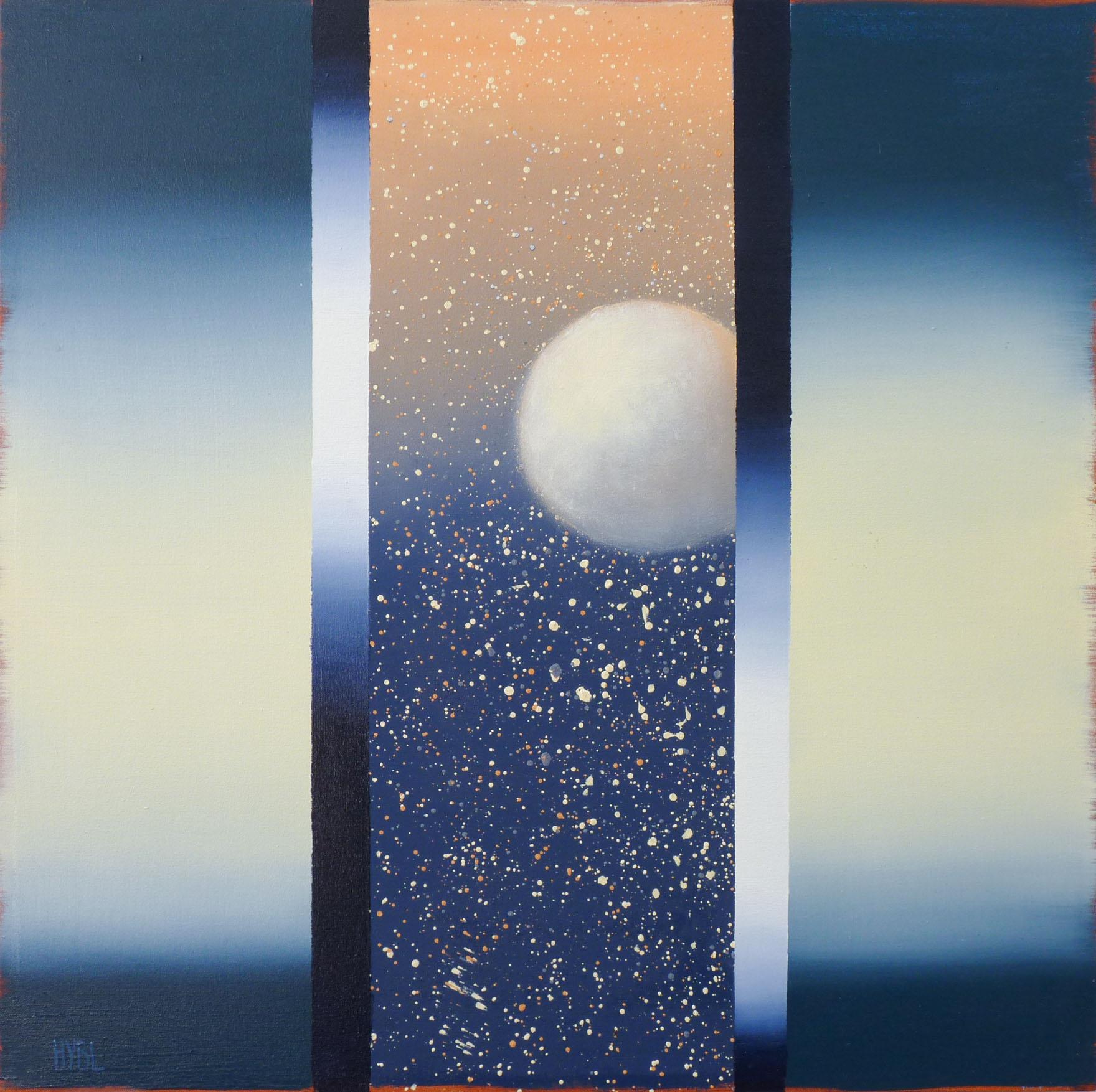 Heidi Hybl Landscape Painting - Full Moon, Oil Painting