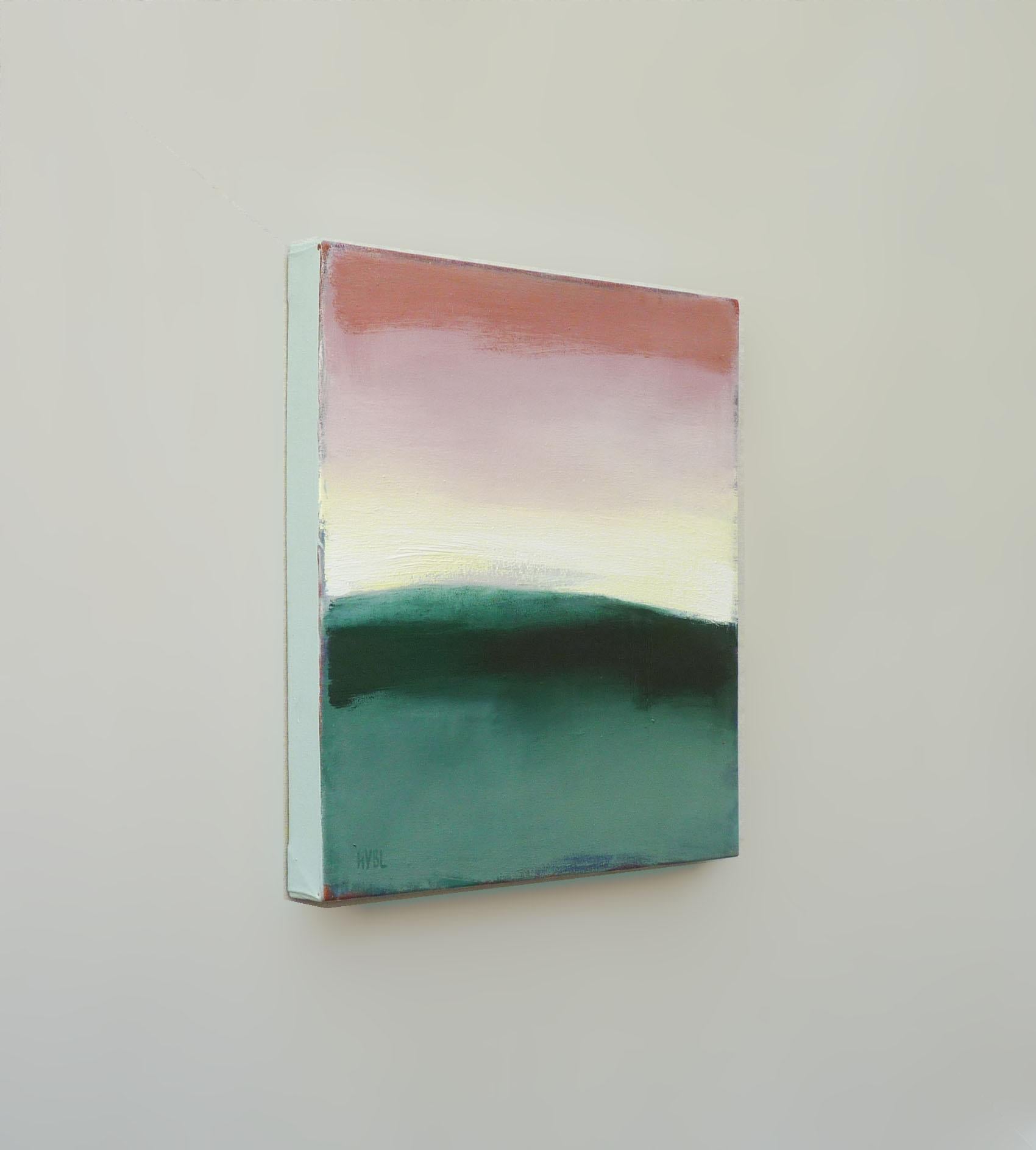 <p>Artist Comments<br>Artist Heidi Hybl creates a dreamy abstract seascape with a minimal palette. Rosy pink hues light up the sky, contrasting the deep green ocean. She draws inspiration from her immediate environment and the mysterious atmospheric