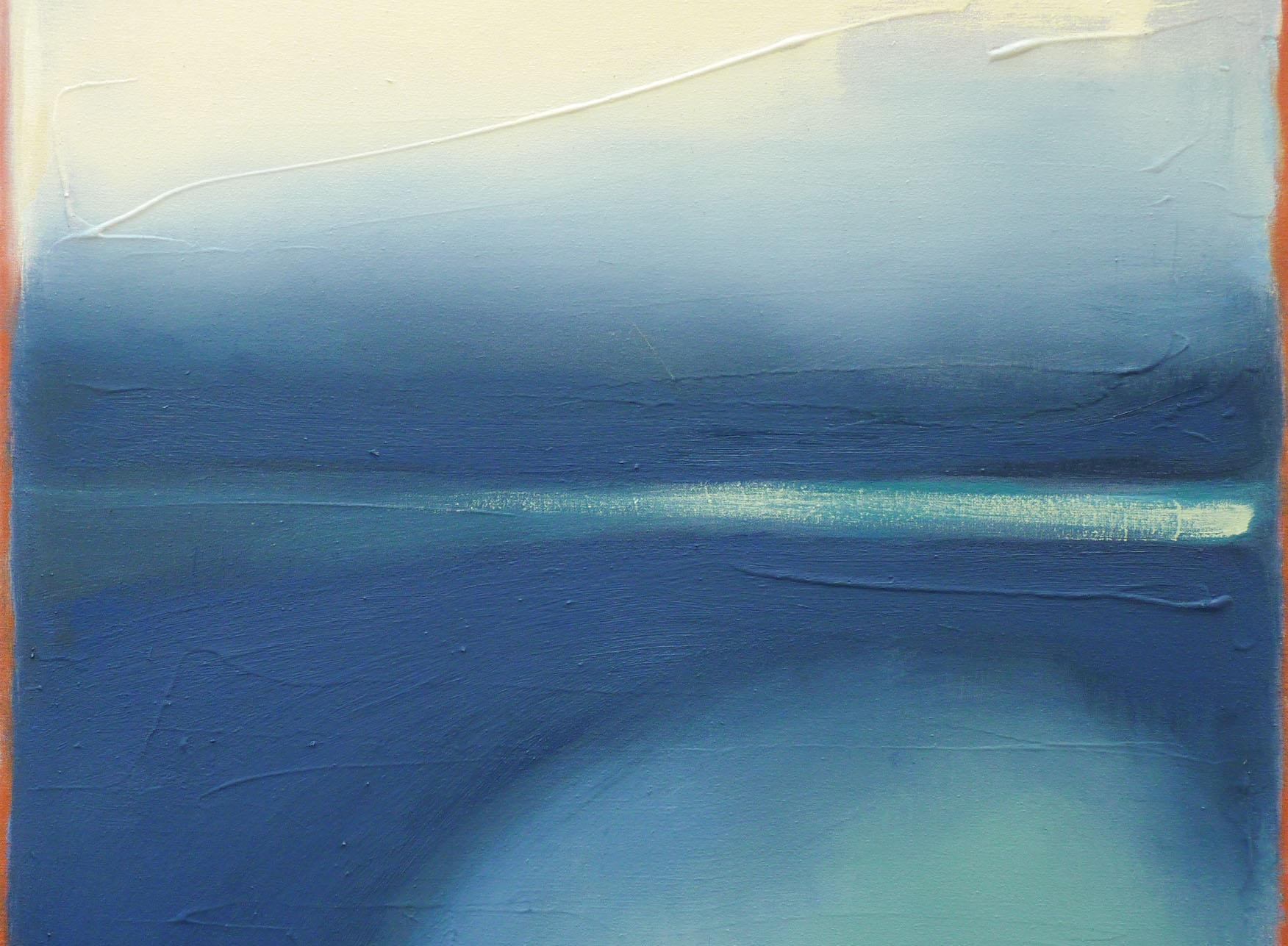 Pittura ad olio astratta, silenziosa e inquietante - Abstract Painting Blu di Heidi Hybl