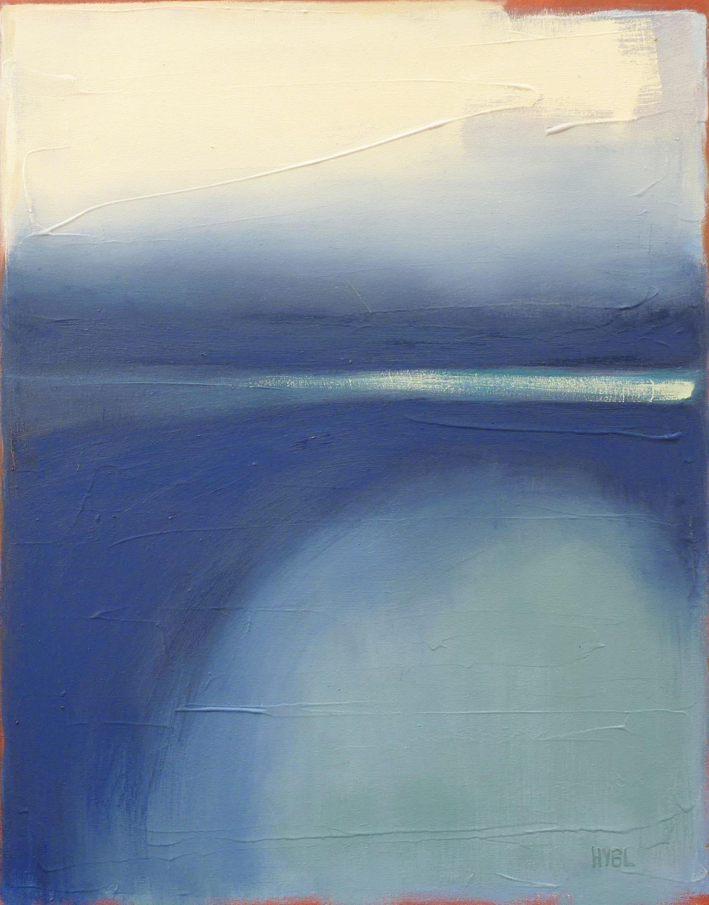 Abstract Painting di Heidi Hybl - Pittura ad olio astratta, silenziosa e inquietante
