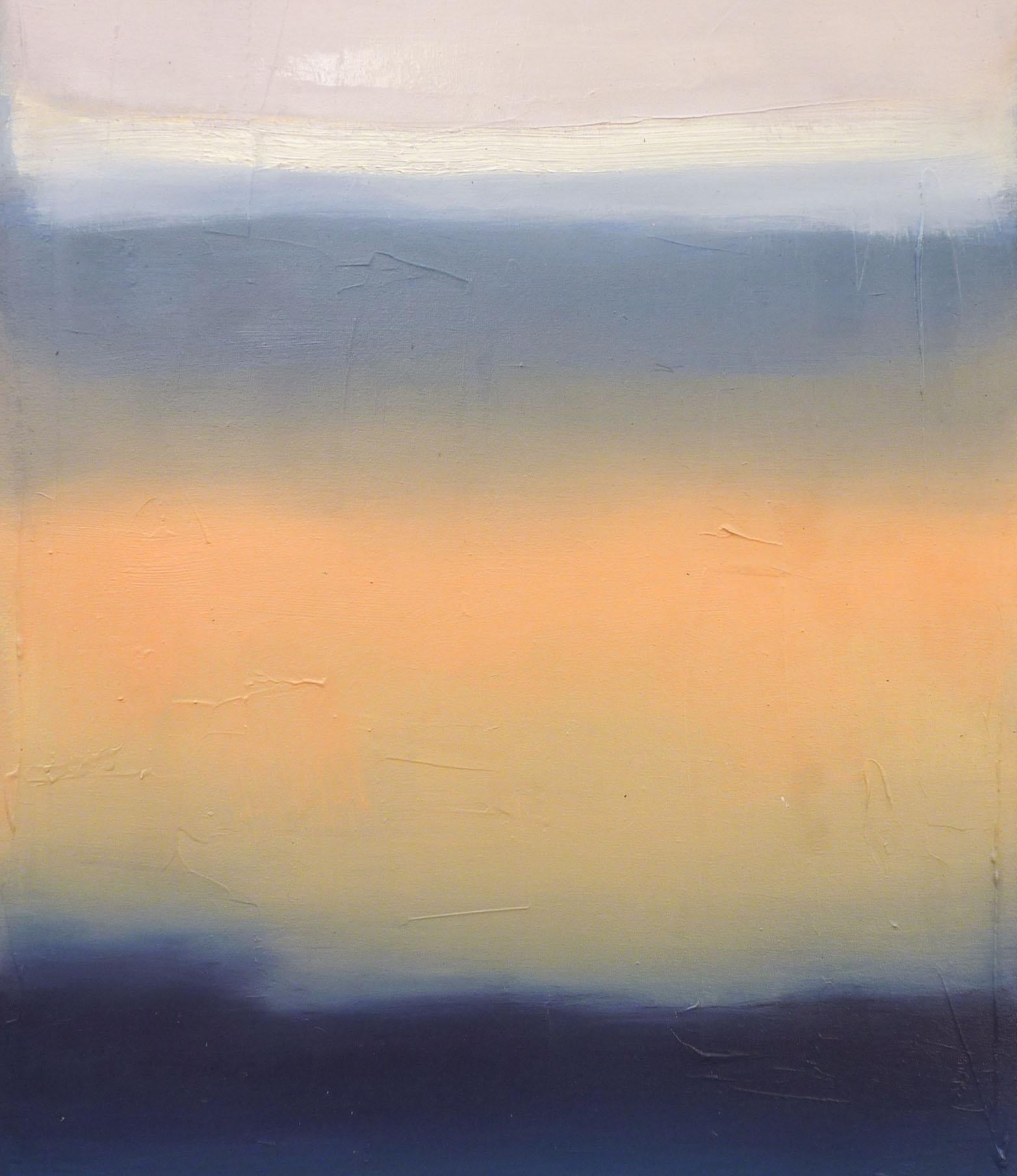 Cielo di lavanda, pittura ad olio astratta - Abstract Painting Beige di Heidi Hybl