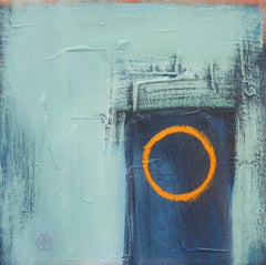 Orange Circle, Abstract Oil Painting
