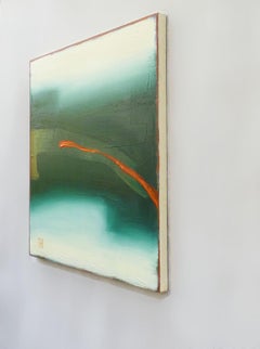 Red Meander, Abstract Oil Painting