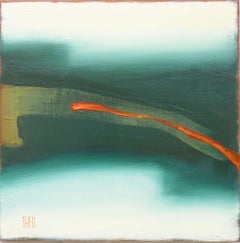 Red Meander, Abstract Oil Painting