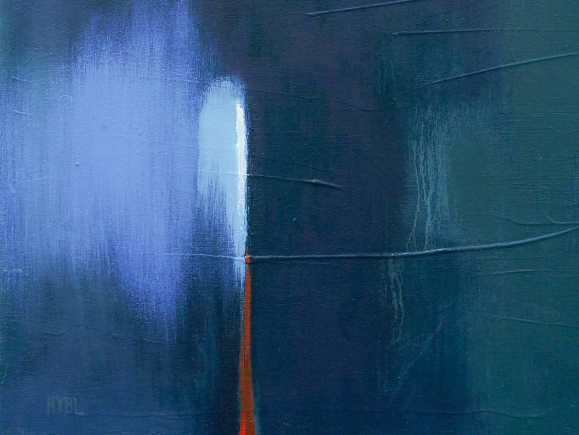Splendore, pittura ad olio astratta - Abstract Painting Blu di Heidi Hybl