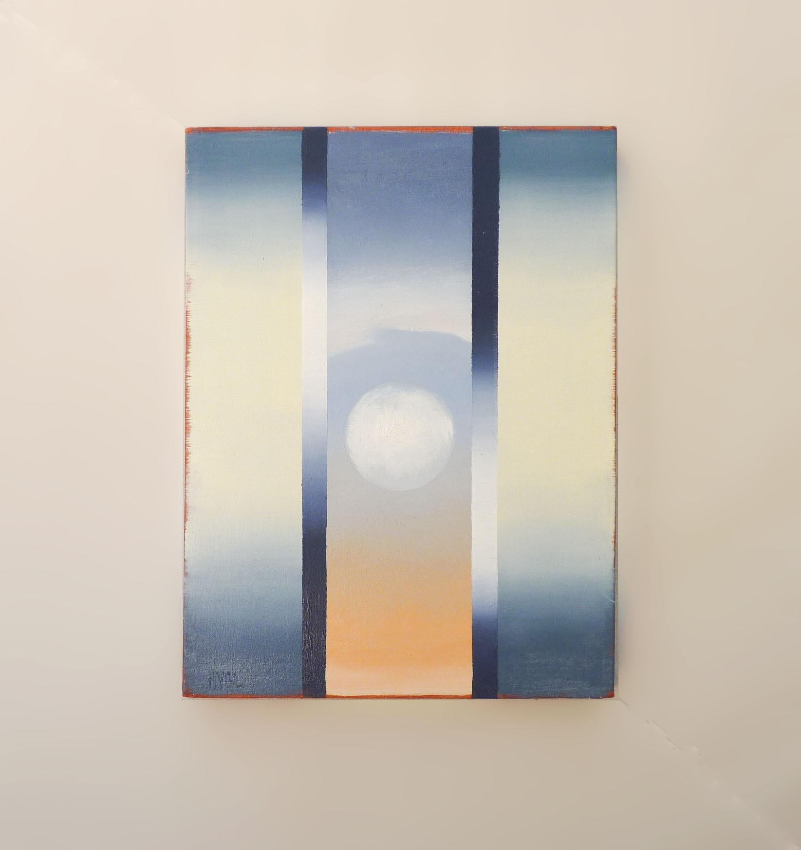 <p>Artist Comments<br>Artist Heidi Hybl paints a contemporary abstract display of the lustrous full moon. Living along the Big Sur coast, she takes inspiration from her undisturbed view of this glorious recurring event. She translates the rising