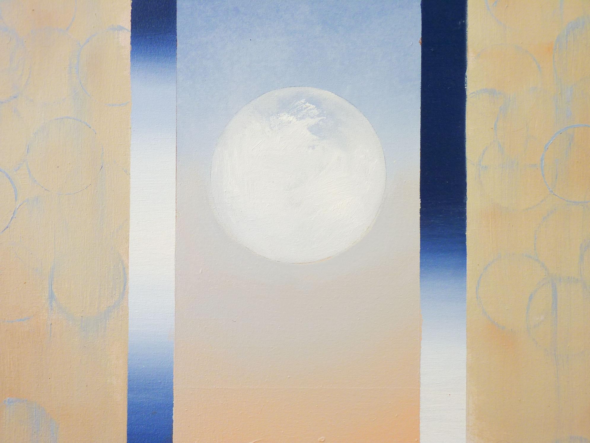 <p>Artist Comments<br>Artist Heidi Hybl paints the gleaming moon in her distinctive style of modernism. A new addition to her semi-abstract landscape series inspired by the Big Sur. She depicts various elements from the scene and portrays them out