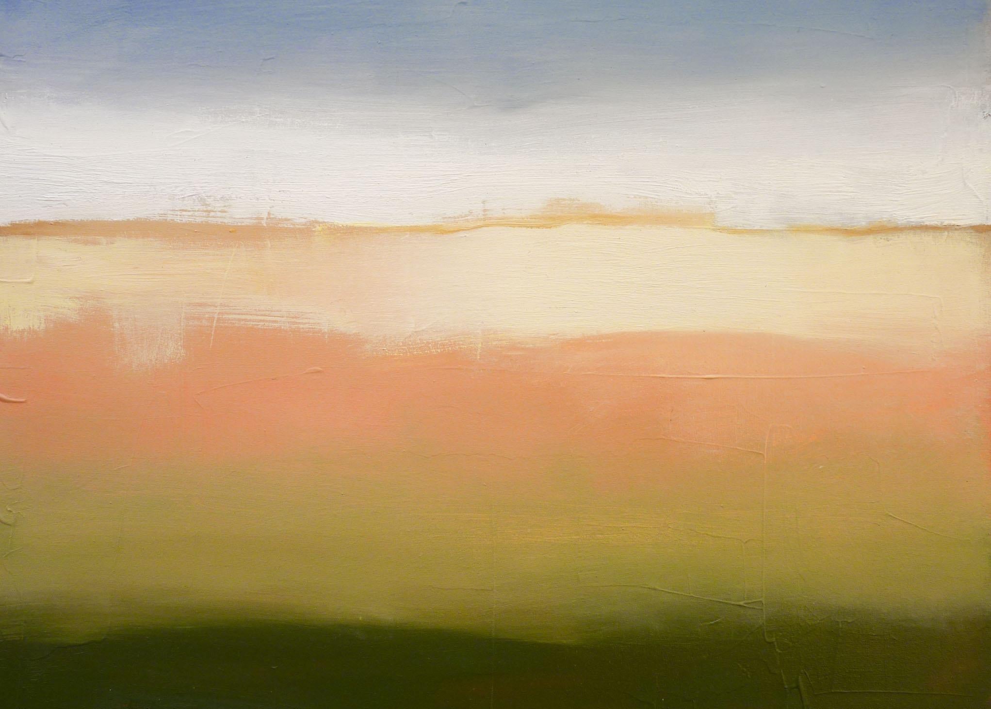 Rayure de soleil, peinture à l'huile abstraite - Marron Abstract Painting par Heidi Hybl