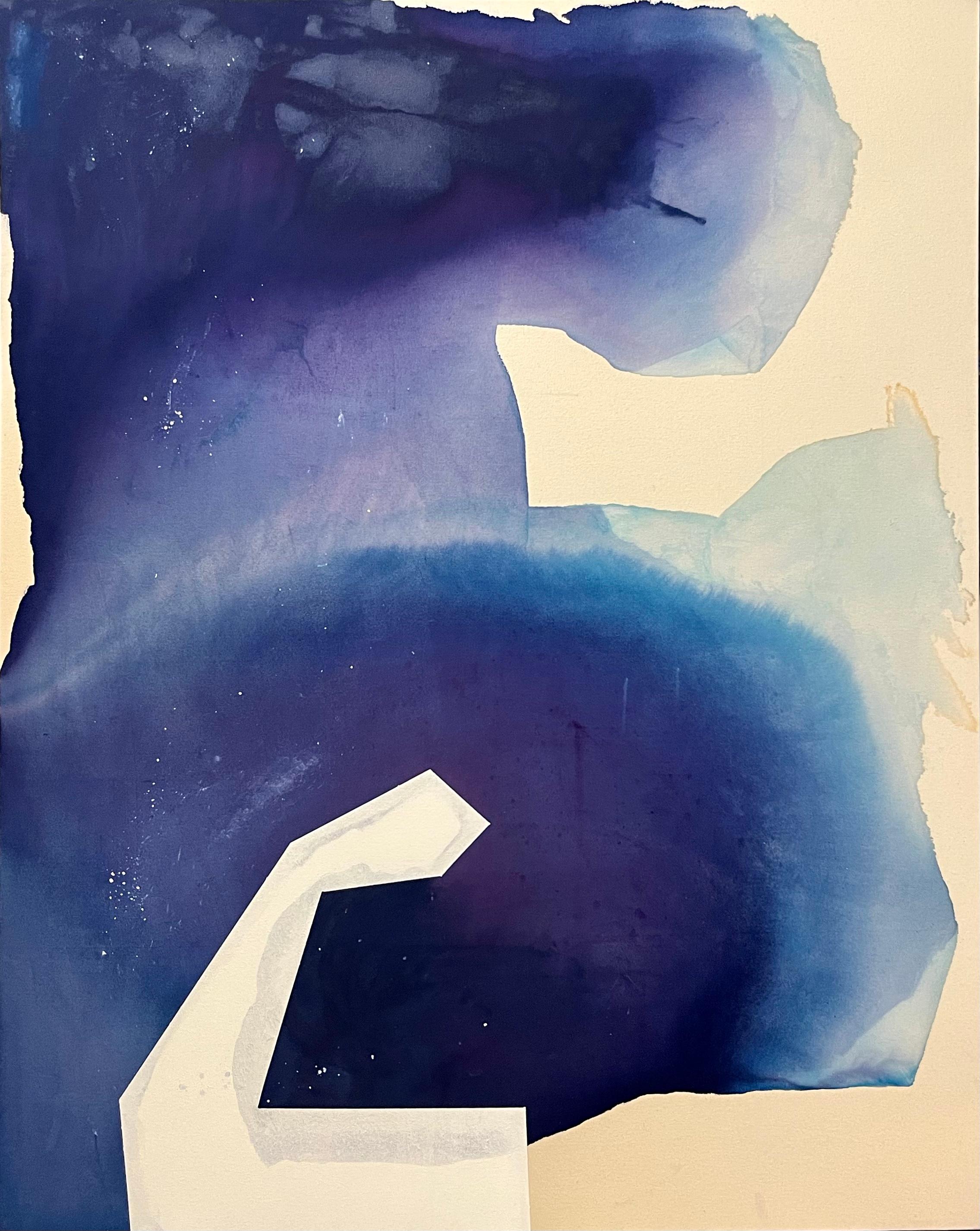 Epistolary Spaces, Large, Abstract, Blue, Purple, White, Canvas