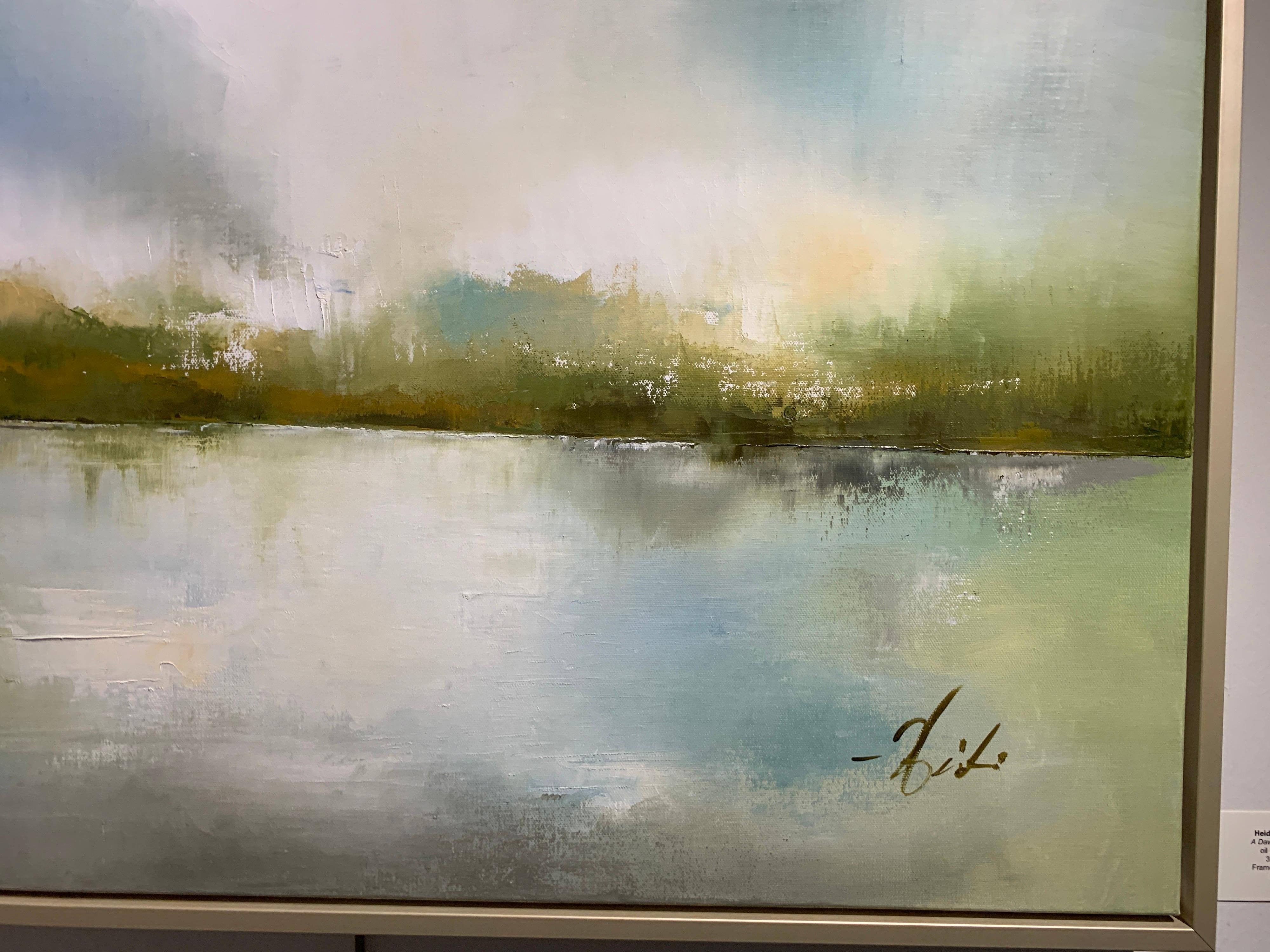 A Dawn of Wonder by Heidi Kirschner Large Framed Abstract Oil on Canvas Painting 1