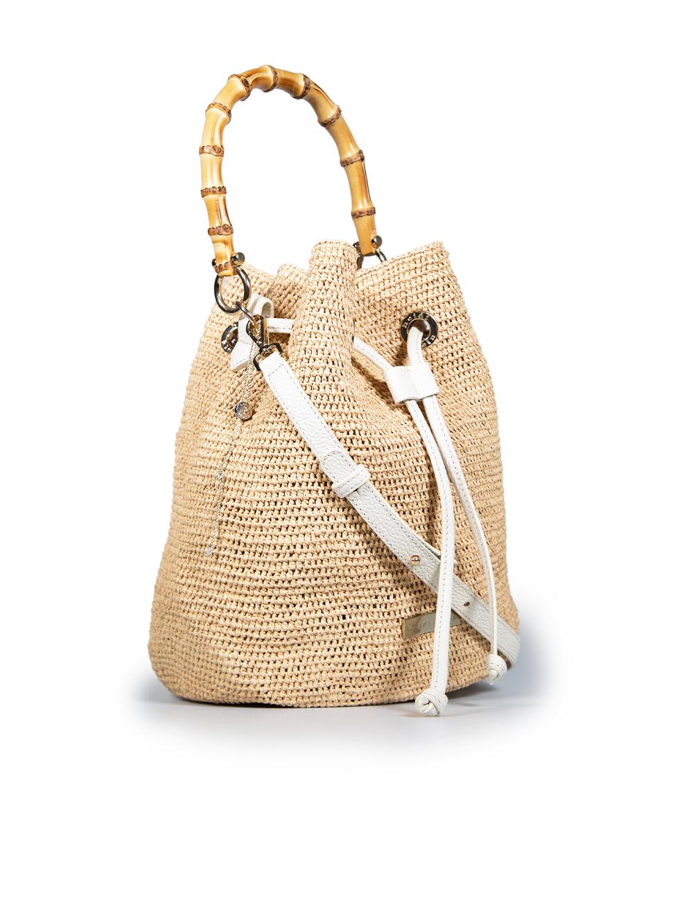 CONDITION is Good. Minor wear to bag is evident. Leather straps and details have discolouration and some abrasions. Hardware has some light surface abrasions. Slight markings across the base and around the corners on this used Heidi Klein designer