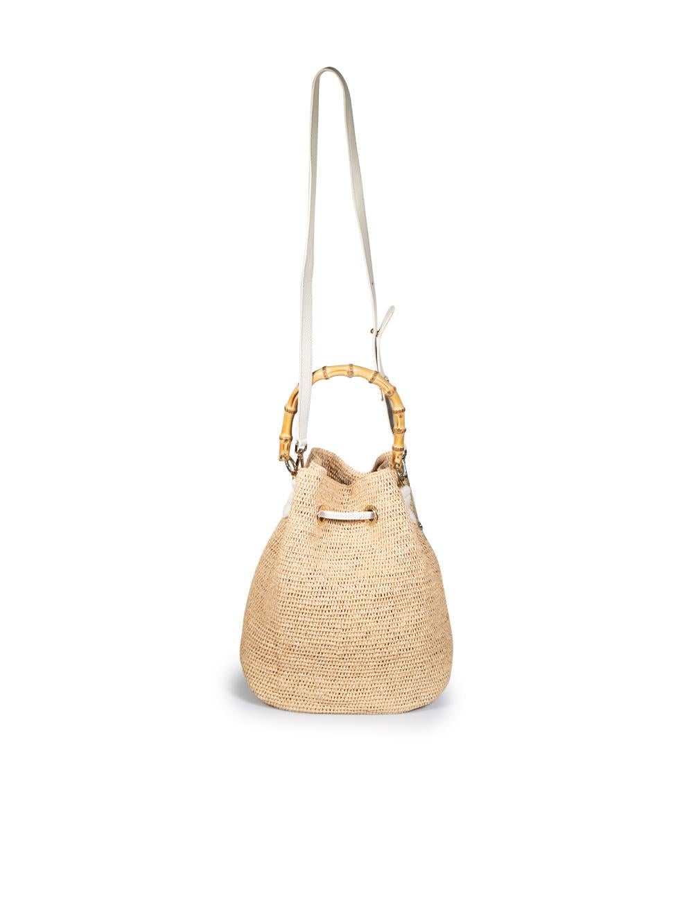 Heidi Klein Beige Savannah Bay Bamboo Bucket Bag In Good Condition In London, GB