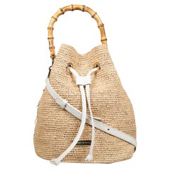 Heidi Klein Beige Savannah Bay Bamboo Bucket Bag