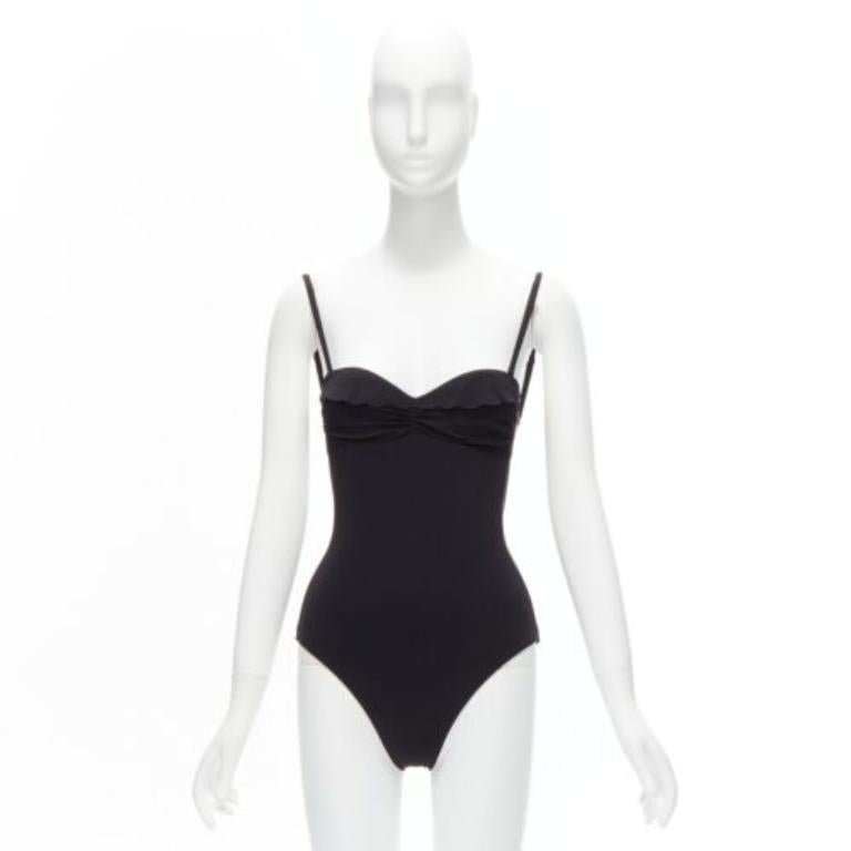 HEIDI Klein, costume da bagno intero senza schienale e svolazzante con logo in oro nero US0 XS in vendita 5