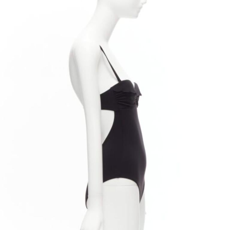 HEIDI Klein, costume da bagno intero senza schienale e svolazzante con logo in oro nero US0 XS In condizioni buone in vendita a Hong Kong, NT