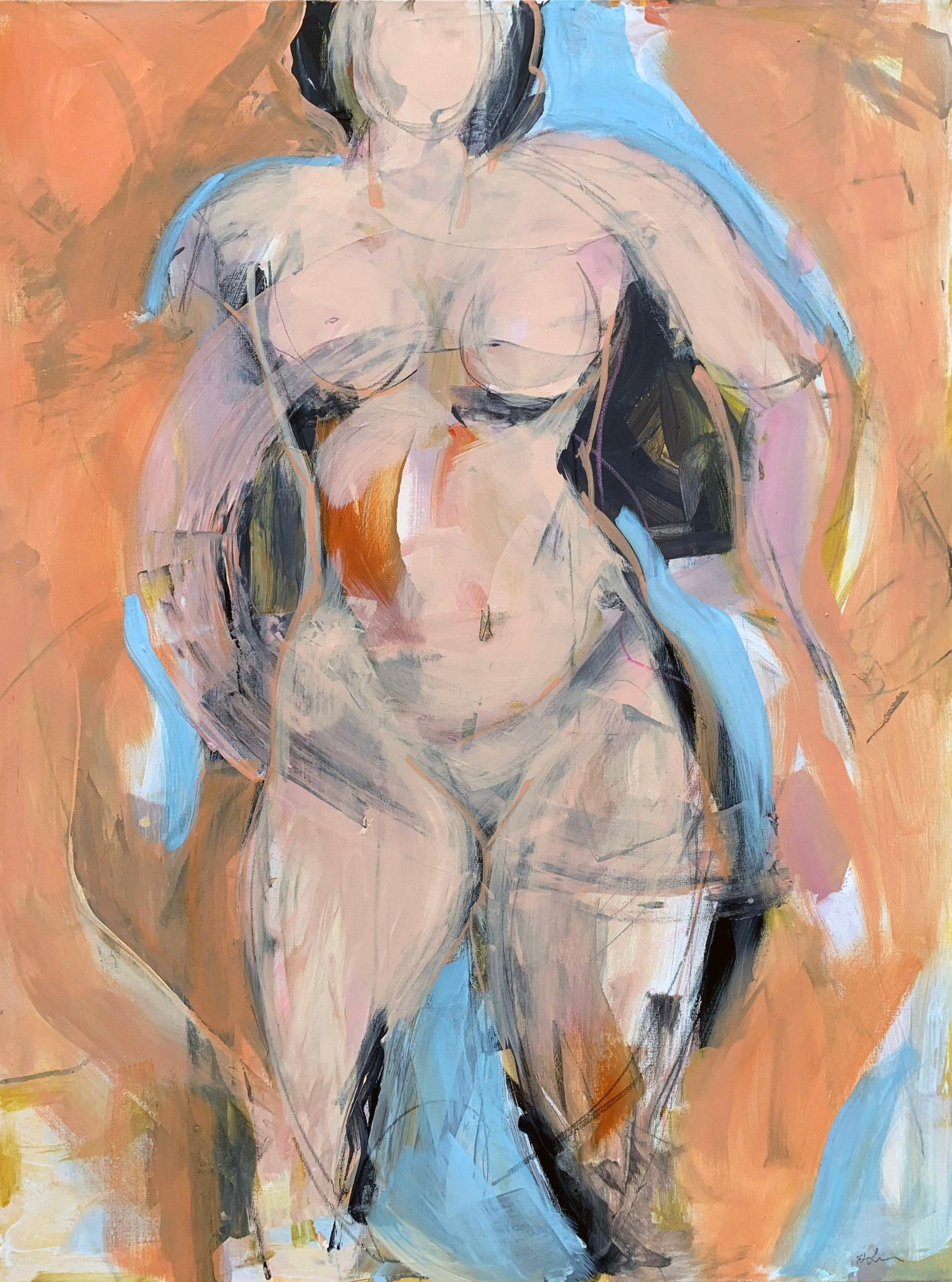 Heidi Lanino Abstract Painting - Woman in Orange I