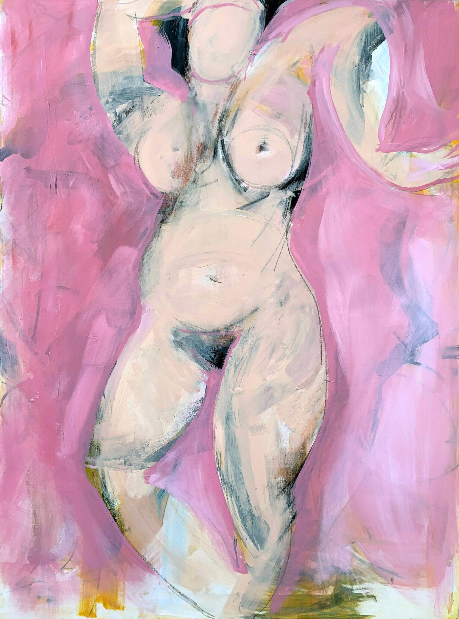 Heidi Lanino Abstract Painting - Woman in Pink