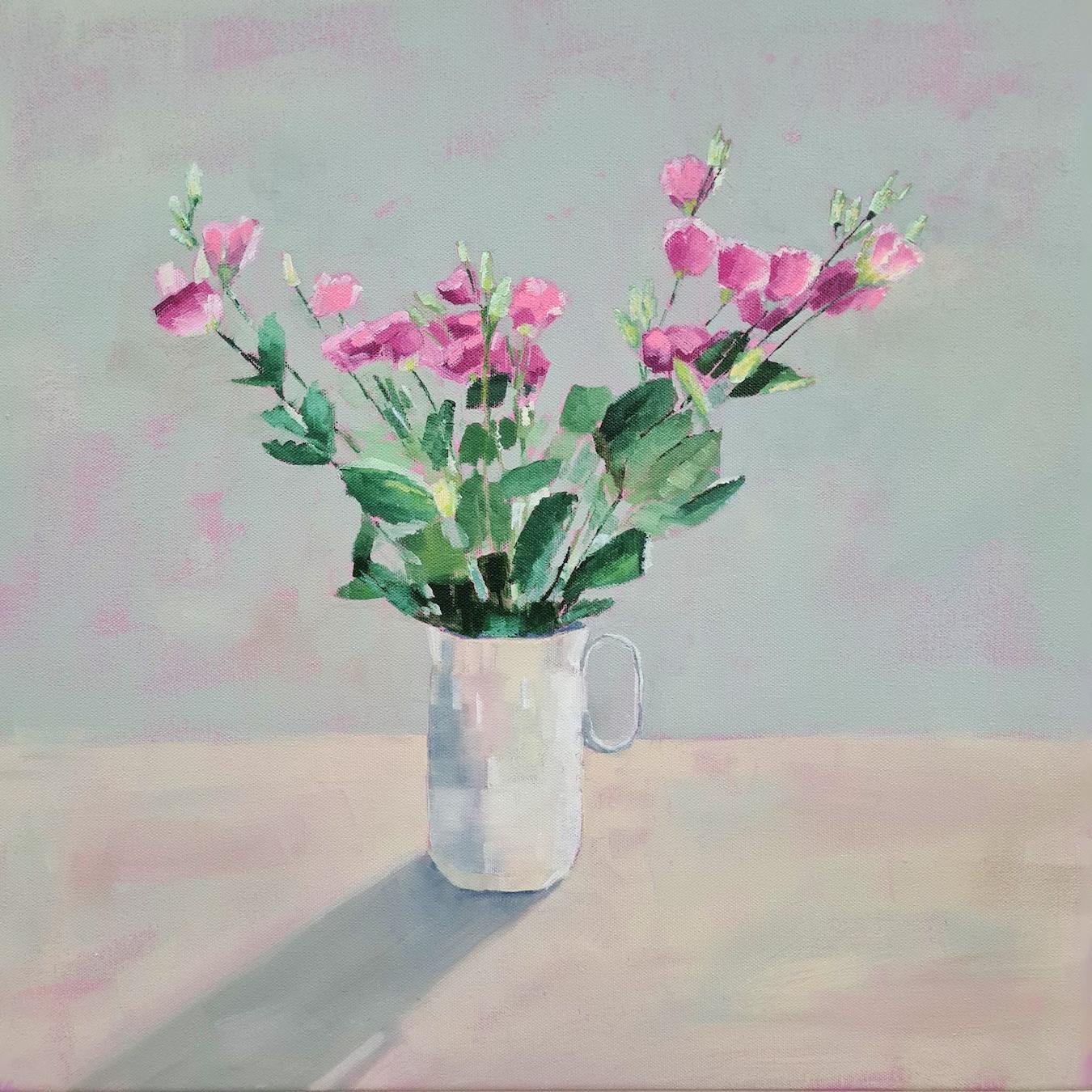 Heidi Laughton  Still-Life Painting - Pink Flowers, Heidi Laughton, Original painting, Still life art, Floral art
