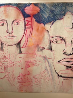 Large Fernand Leger Style Drawing by Heidi Melano