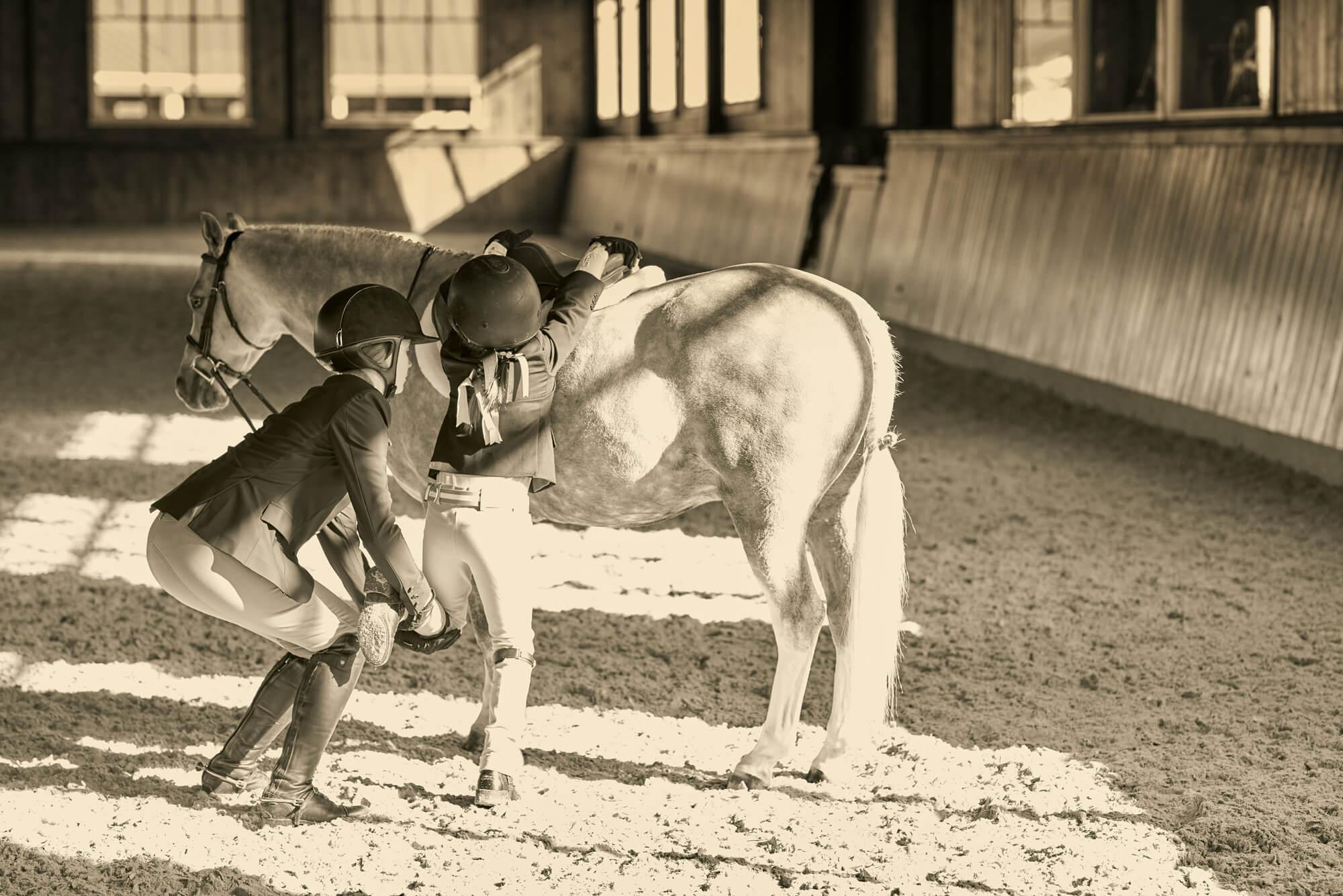Heidi Niemala Black and White Photograph - Sisters with Pony