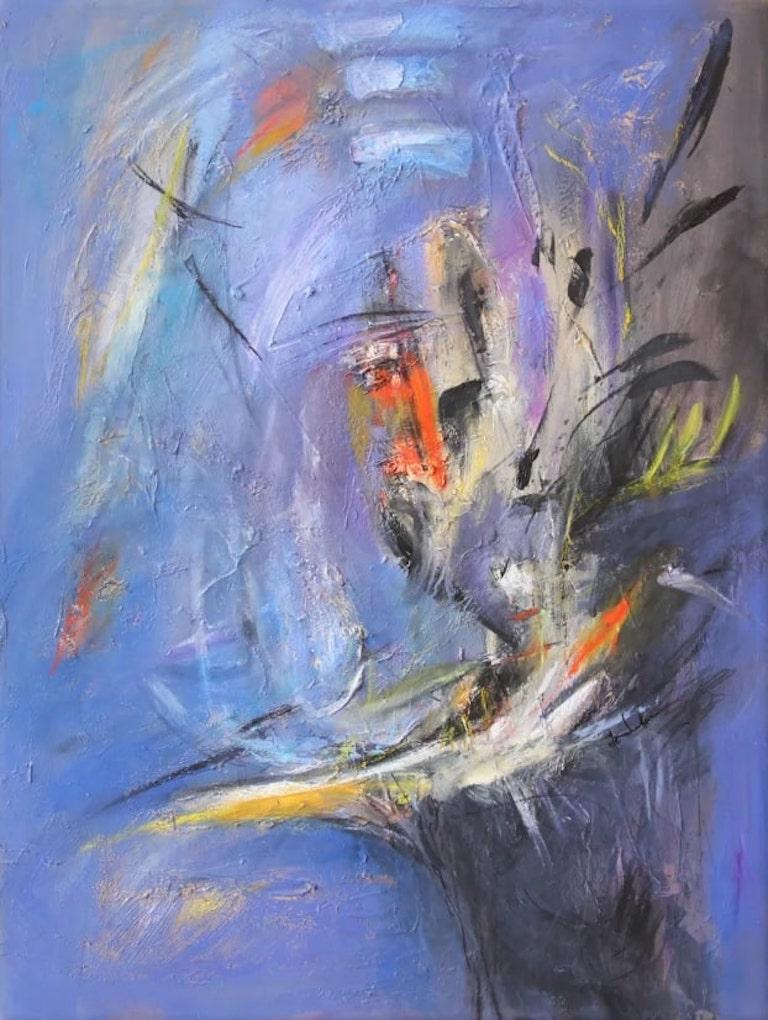 Heidi Rufeh Abstract Painting - Abstract Expressionist Painting, "Almost Awake"