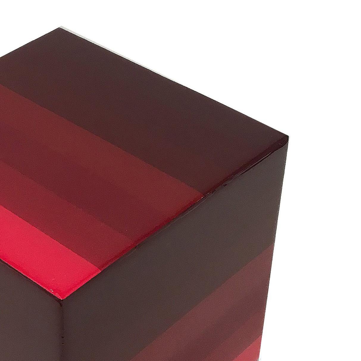 Red Cube - Brown Abstract Sculpture by Heidi Spector