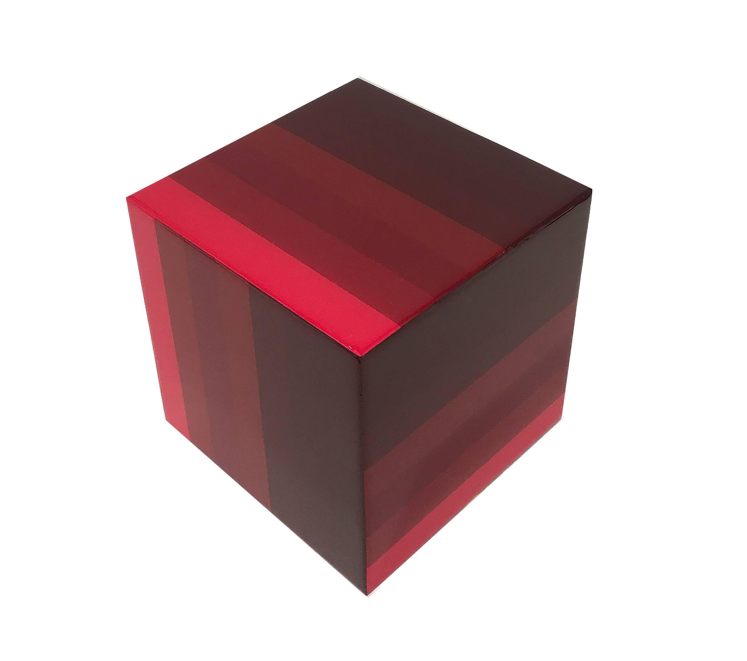 Heidi Spector Abstract Sculpture - Red Cube