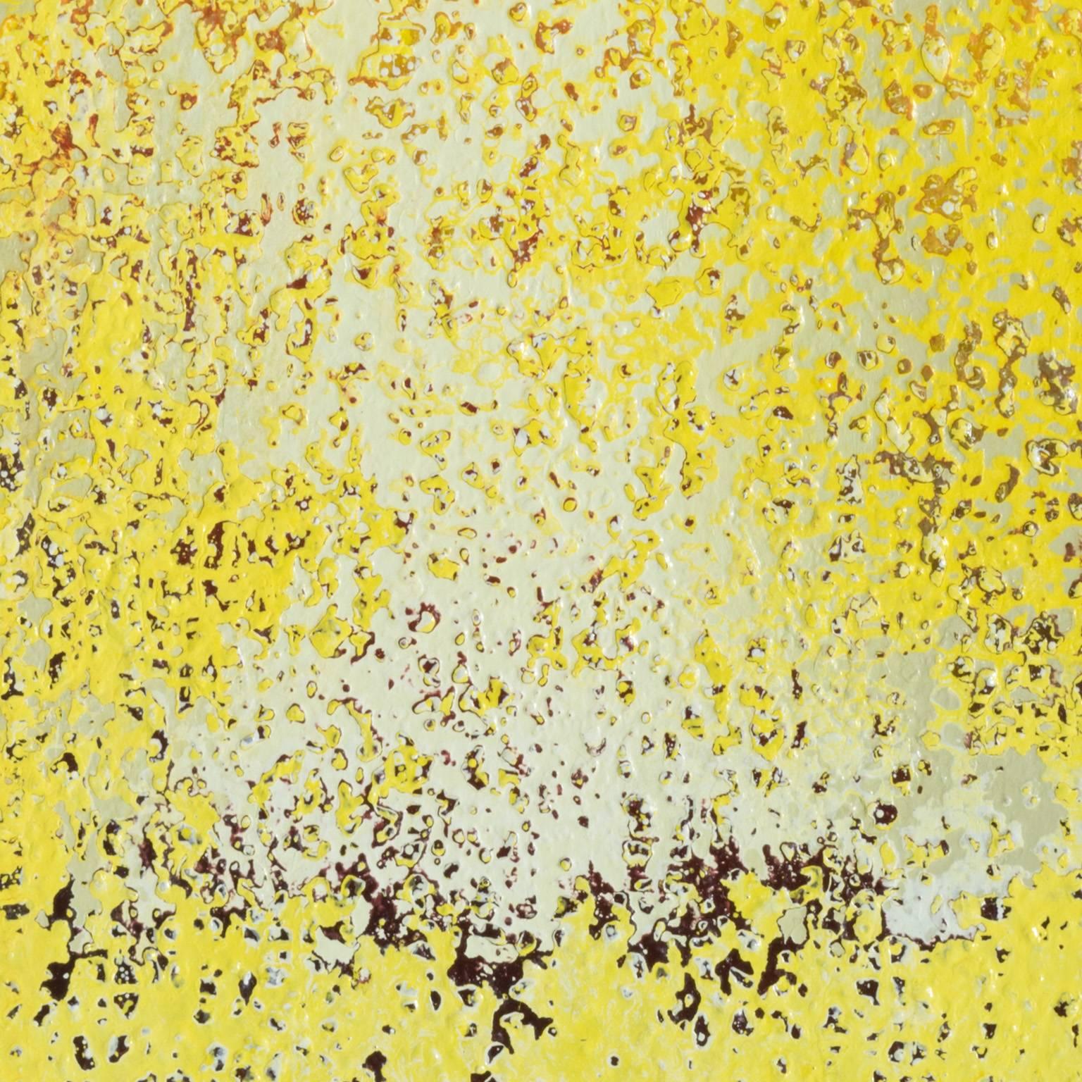 Heidi Thompson is known for her poetic canvases where color and light create abstractions reminiscent of nature and natural phenomena. Drippings of colors that up-close could be compared to Jackson Pollock's frantic painting technique are instead