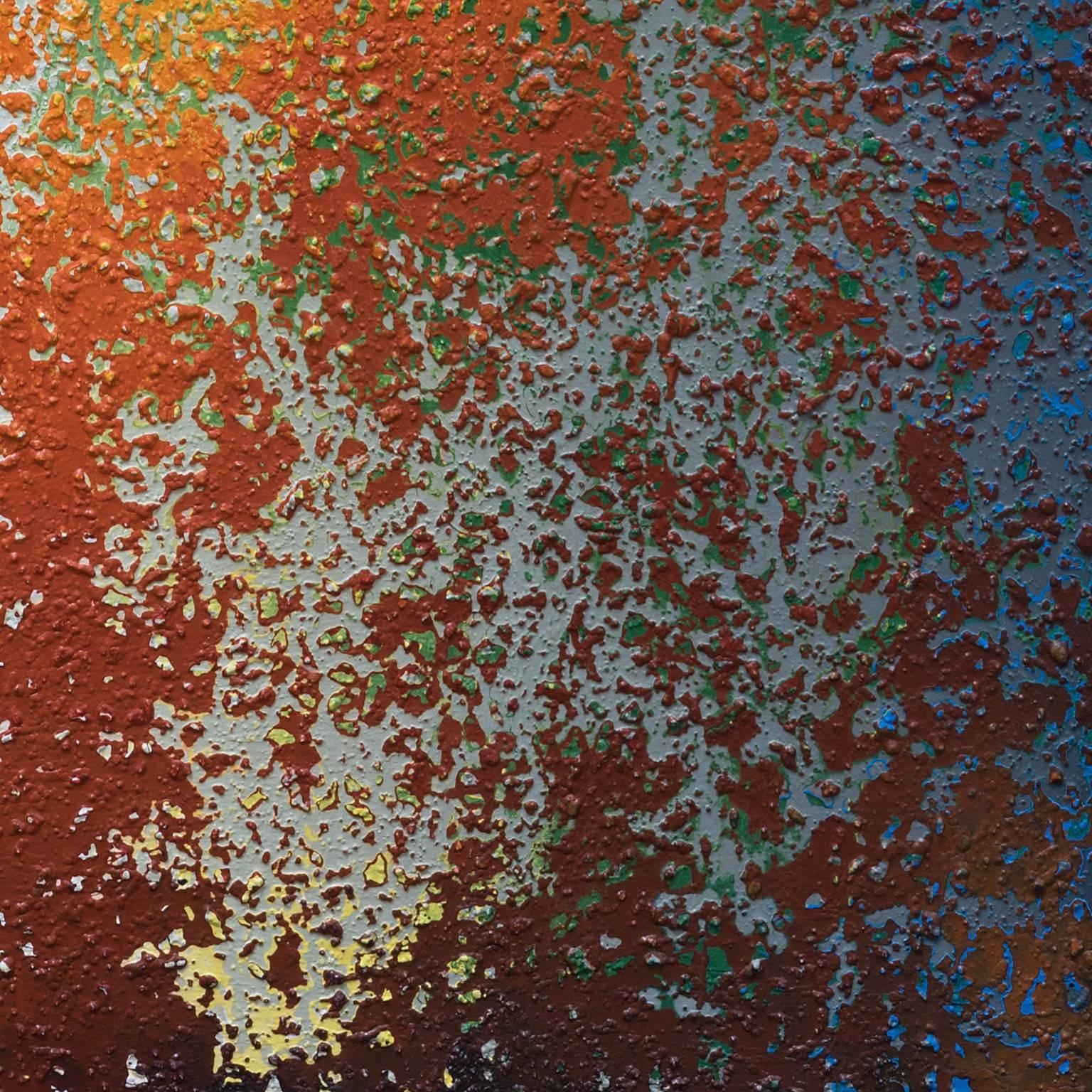 Heidi Thompson is known for her poetic canvases where color and light create abstractions reminiscent of nature and natural phenomena. Drippings of colors that up-close could be compared to Jackson Pollock's frantic painting technique are instead