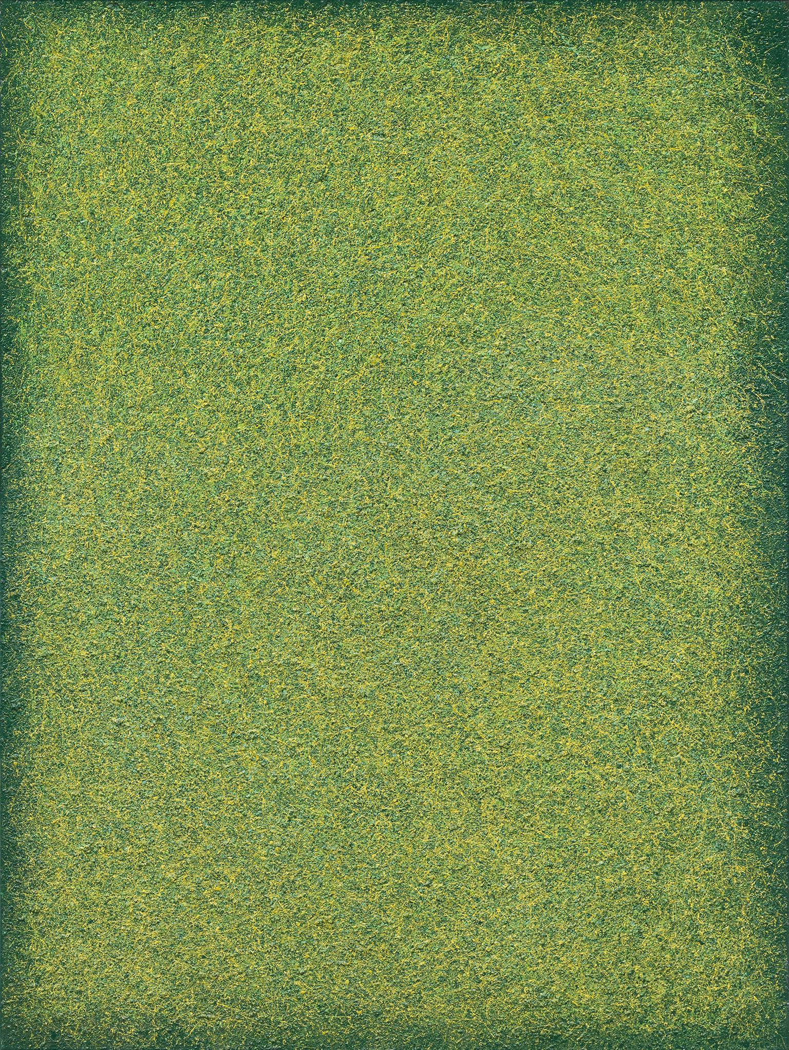Heidi Thompson Abstract Painting - Warm Green Field - Green Color Field Painting