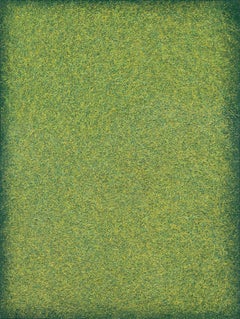 Warm Green Field - Green Color Field Painting