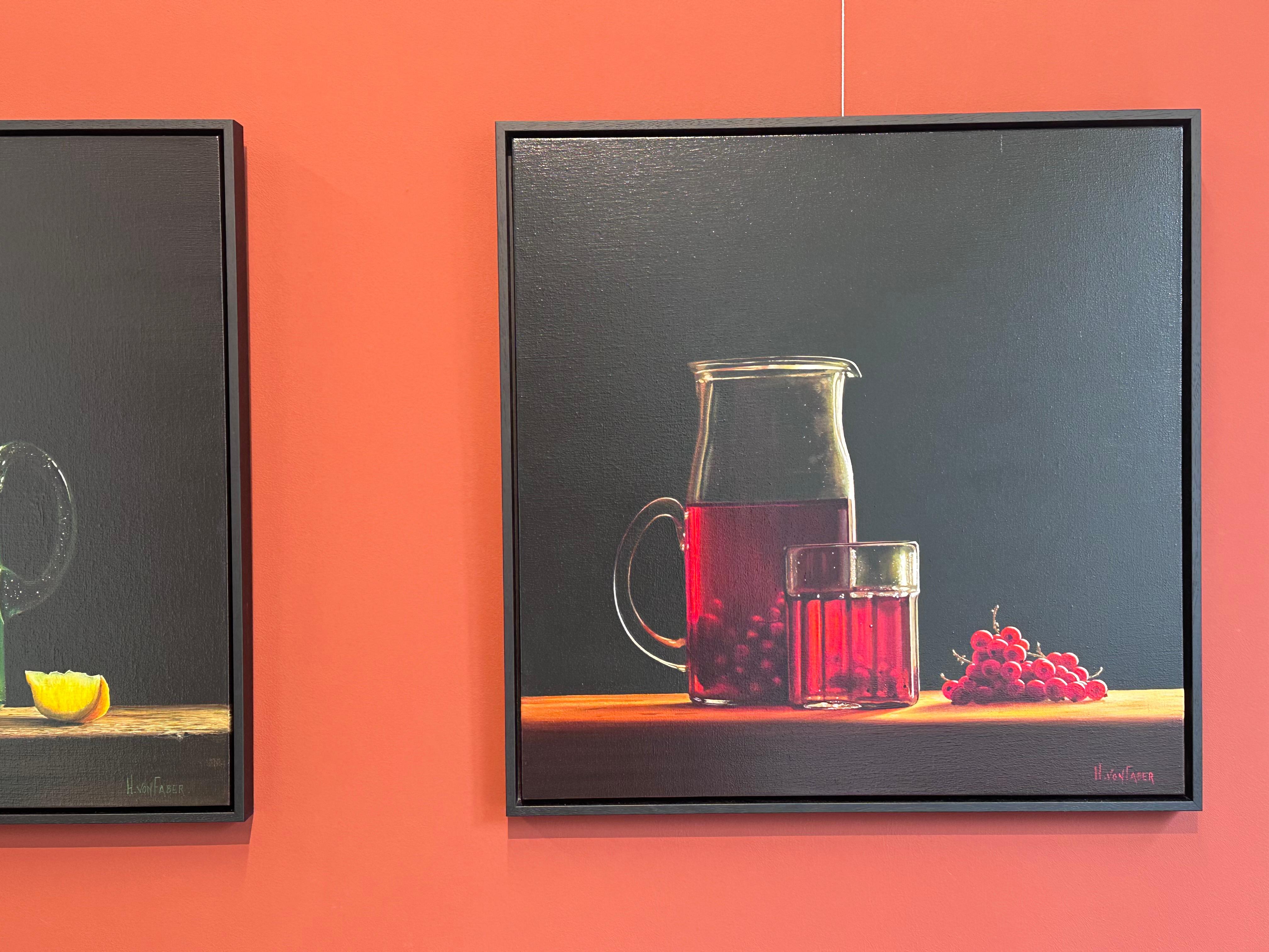 Berry juice with ribbed glass - 21st Century Dutch Still-life painting 2