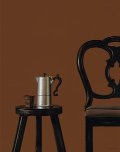 Chair with Percolator-21st Contemporary Dutch Still-life painting with Furniture
