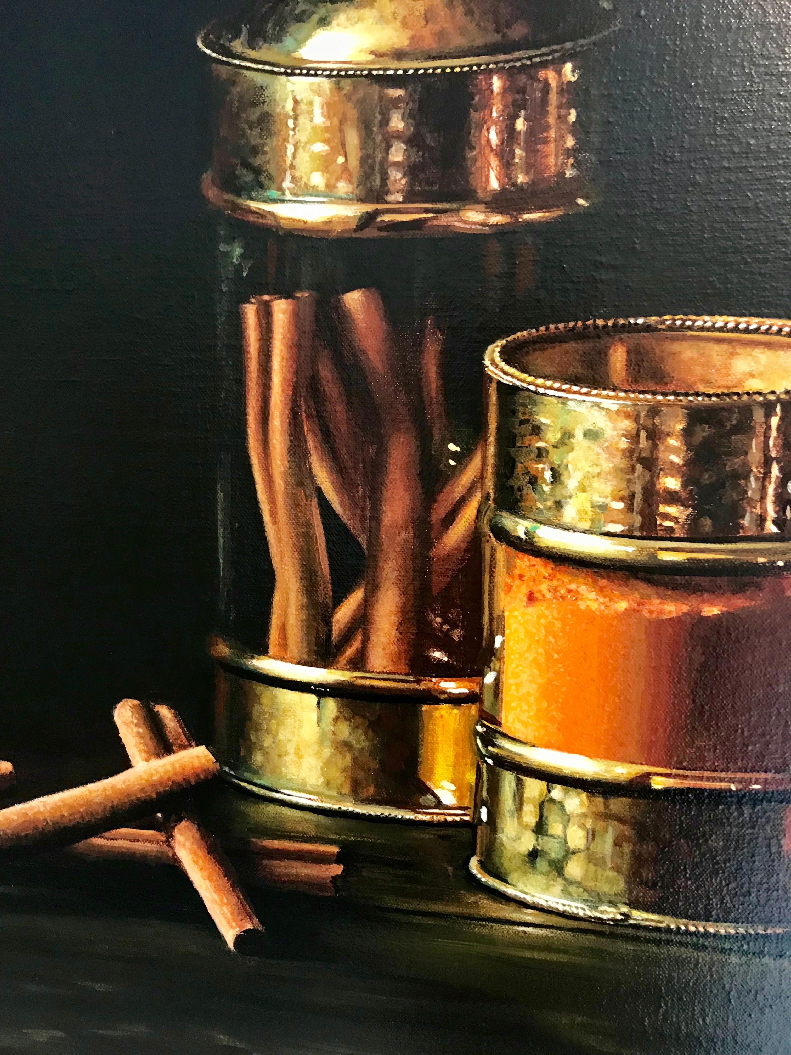 Cinnamon Still Life - original modern classical still life dutch food hyper real - Photorealist Painting by Heidi von Faber