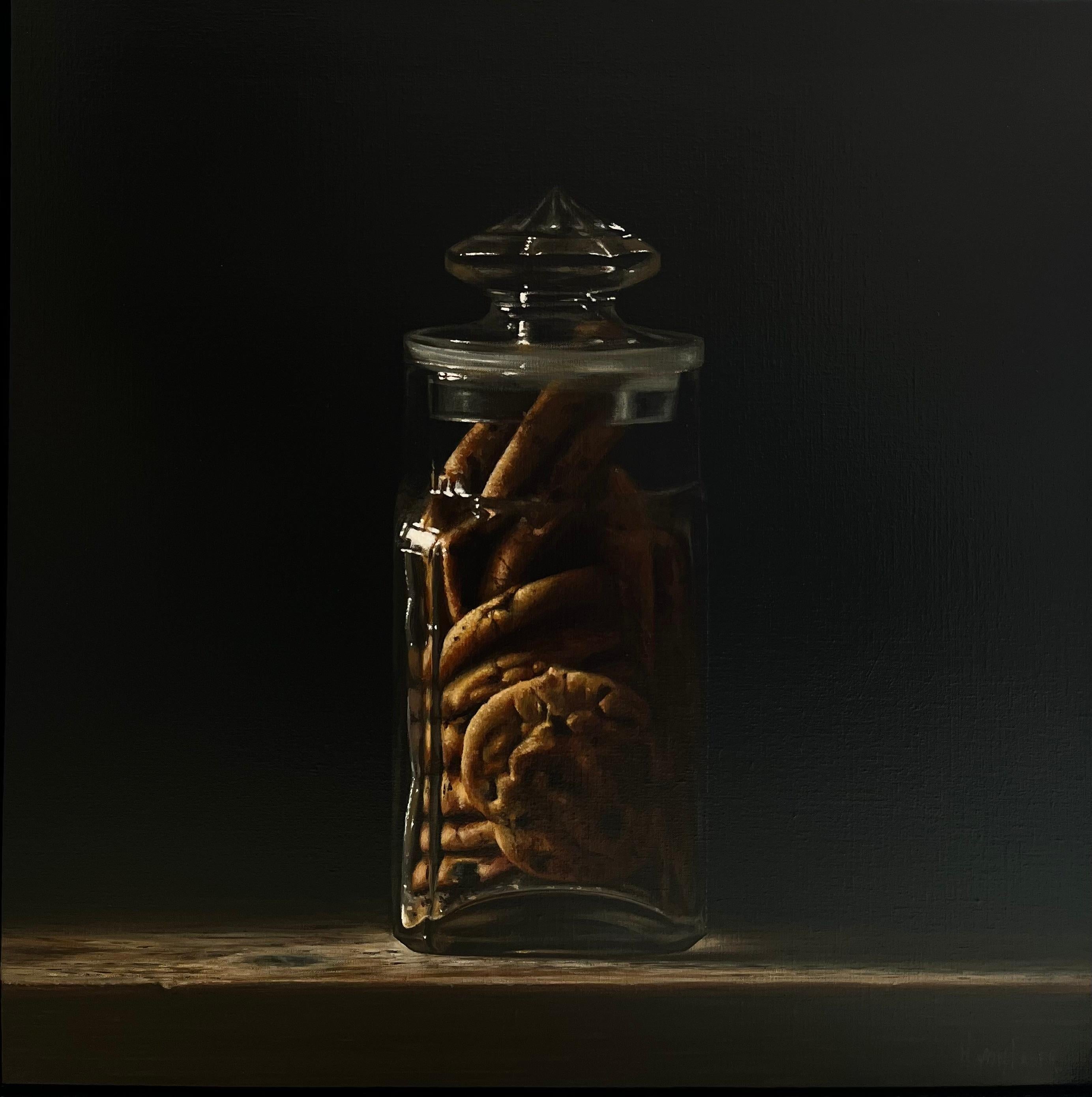 Heidi von Faber Still-Life Painting - Cookie Jar - original modern classical still life dutch food hyper real
