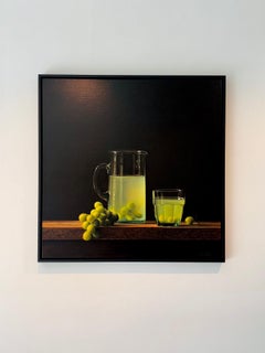 Weintrauben und Krug - original realismus stillleben malerei - zeitgenössische kunst