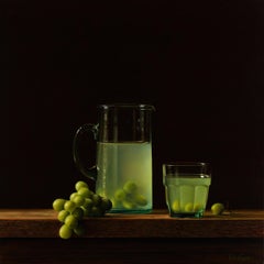 Grapes and Jug - original realism still life painting - contemporary Art