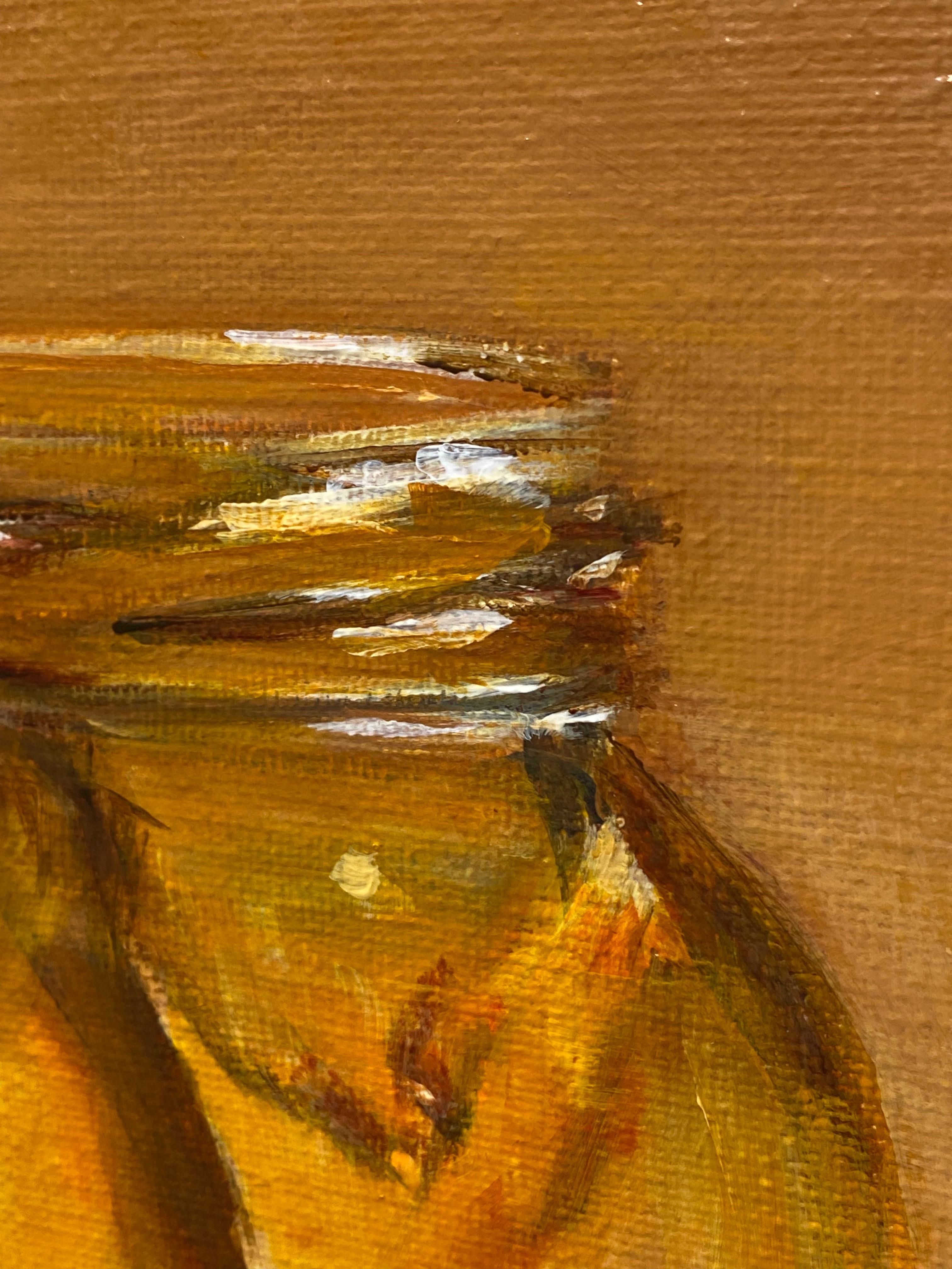 Miele - Quadro realistico del XXI secolo raffigurante un barattolo di miele - Figurative Painting Arancia di Heidi von Faber