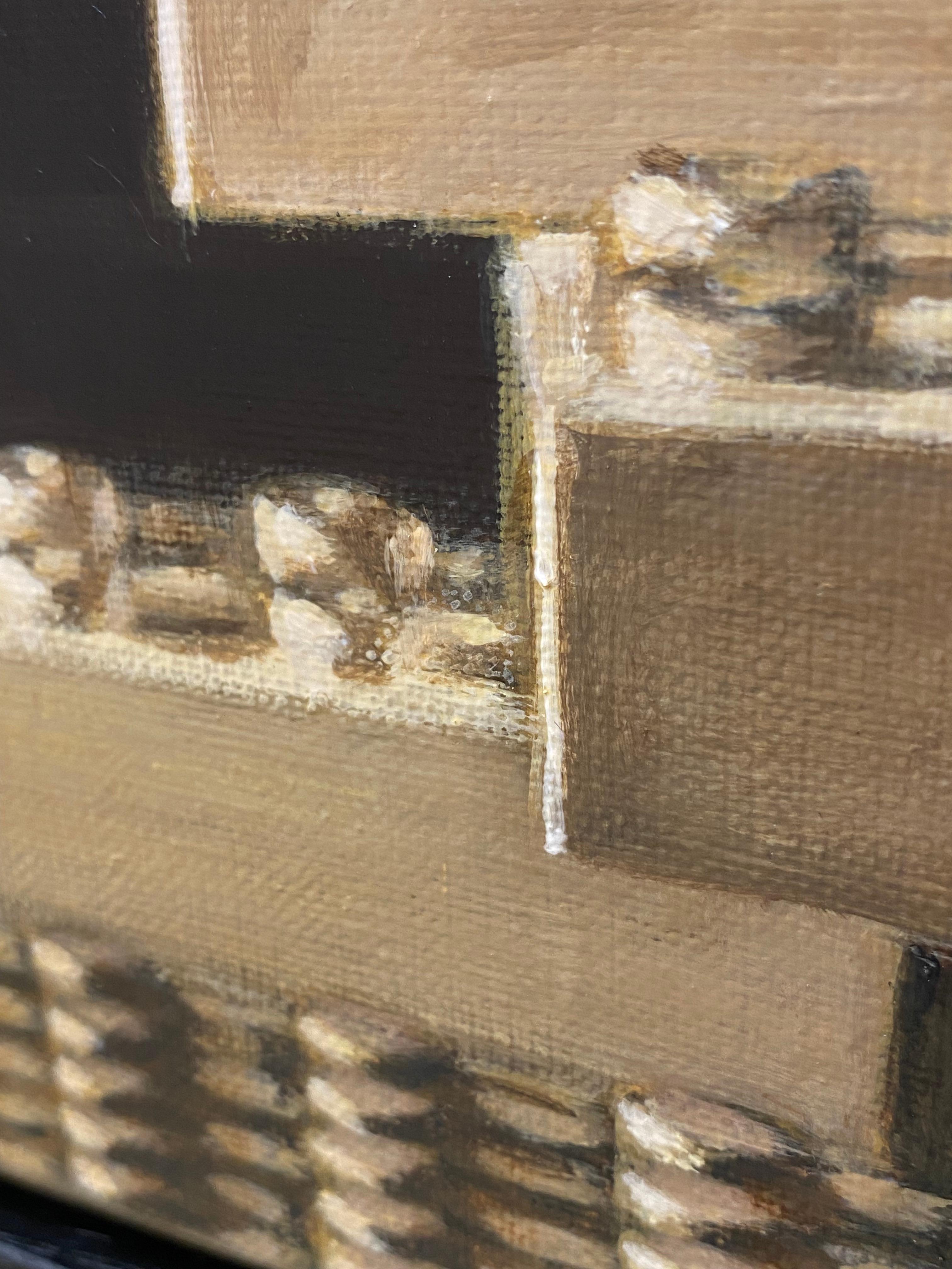 Heidi von Faber (artista olandese)
Lego
20 x 20 cm (incorniciato, incluso nel prezzo 23 x 23 cm)
Acrilico su tela

Nei dipinti di Heidi von Faber, artista con sede all'Aia, la luce gioca un ruolo fondamentale, spesso su sfondi scuri.
Le sue