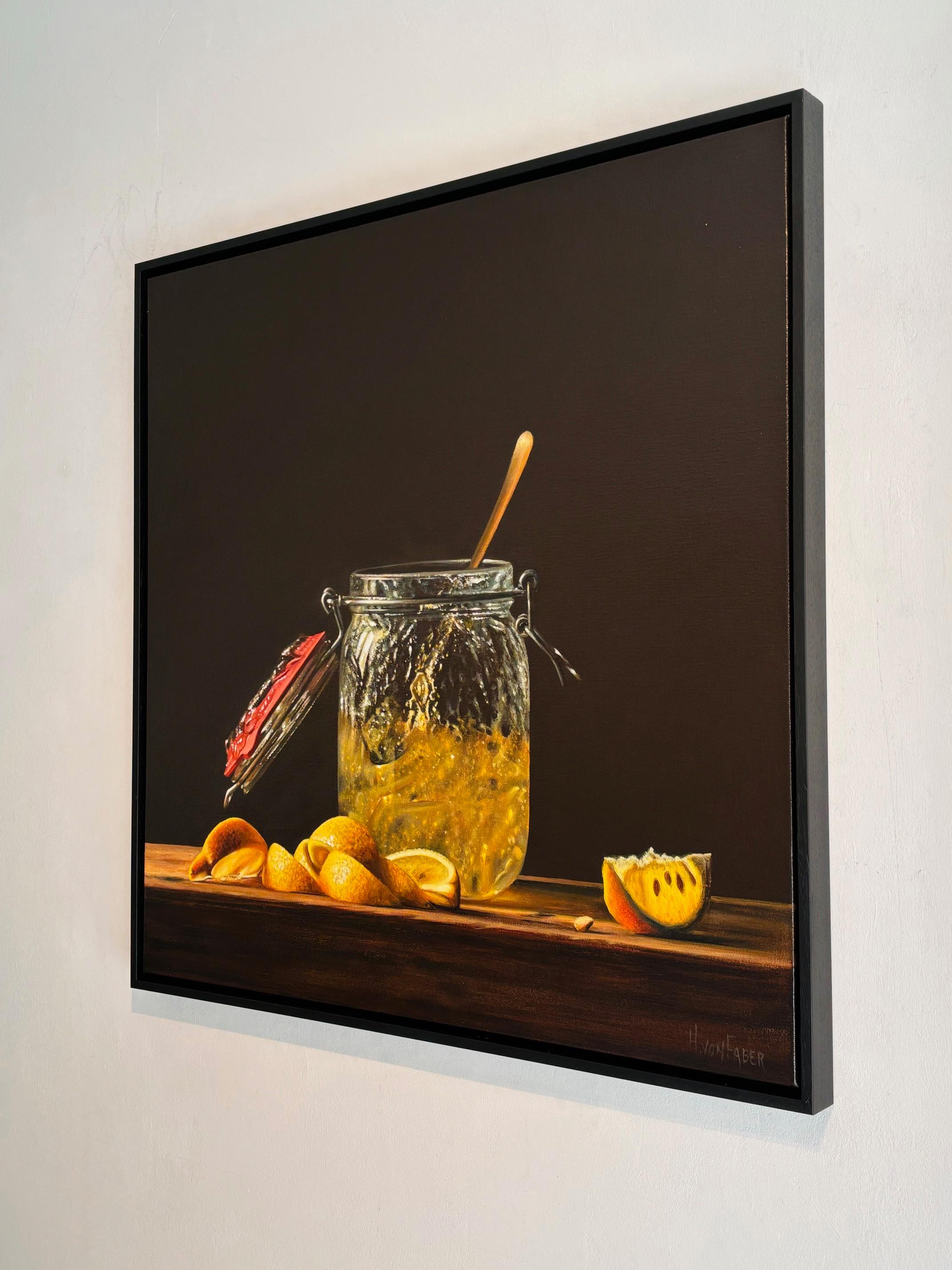 Lemon Jelly Marmalade - original still life realism painting - contemporary Art - Painting by Heidi von Faber