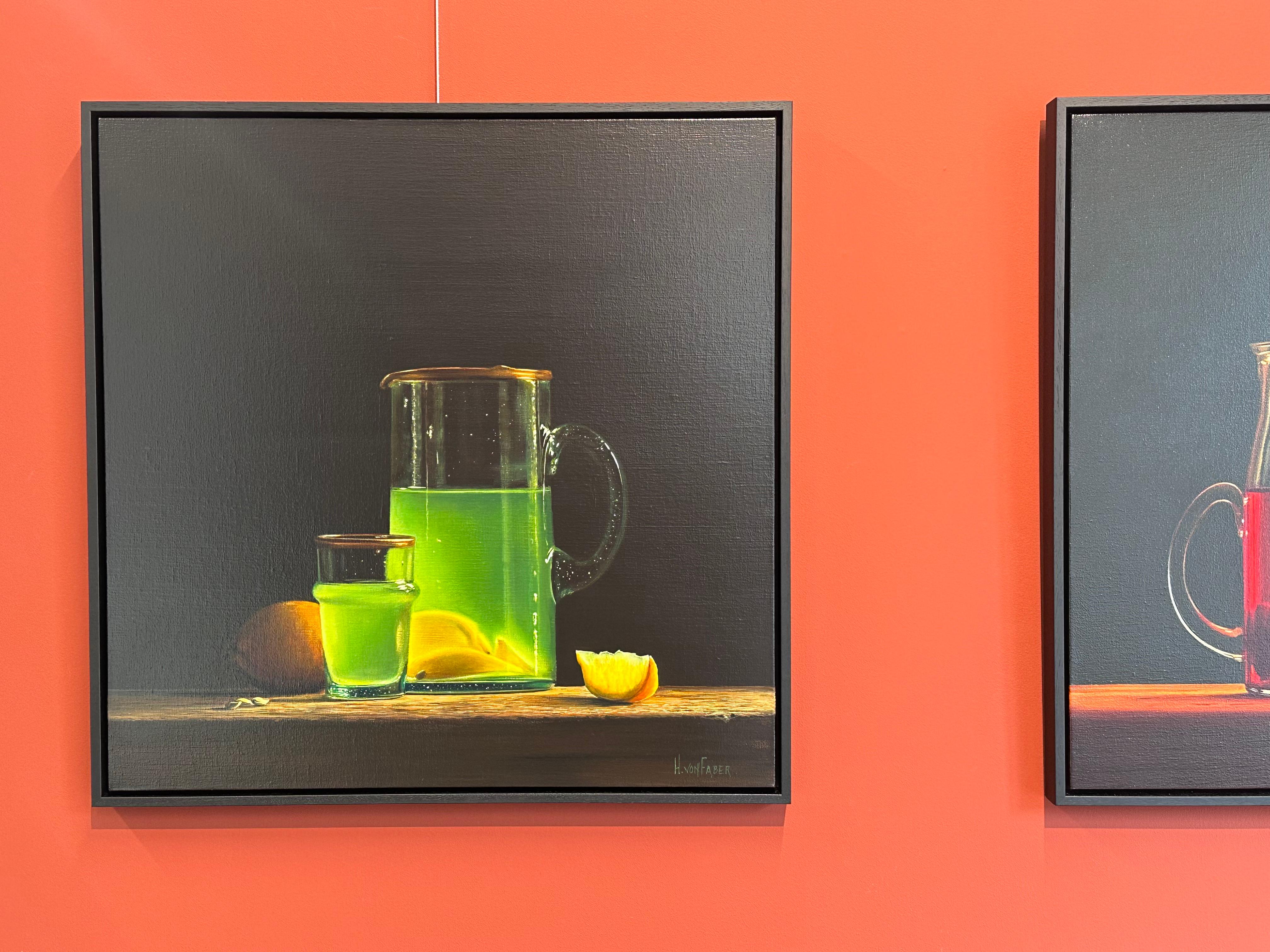 Lemon Limonade - 21st Century Dutch Still-life painting of limonade  & Lemons - Contemporary Painting by Heidi von Faber