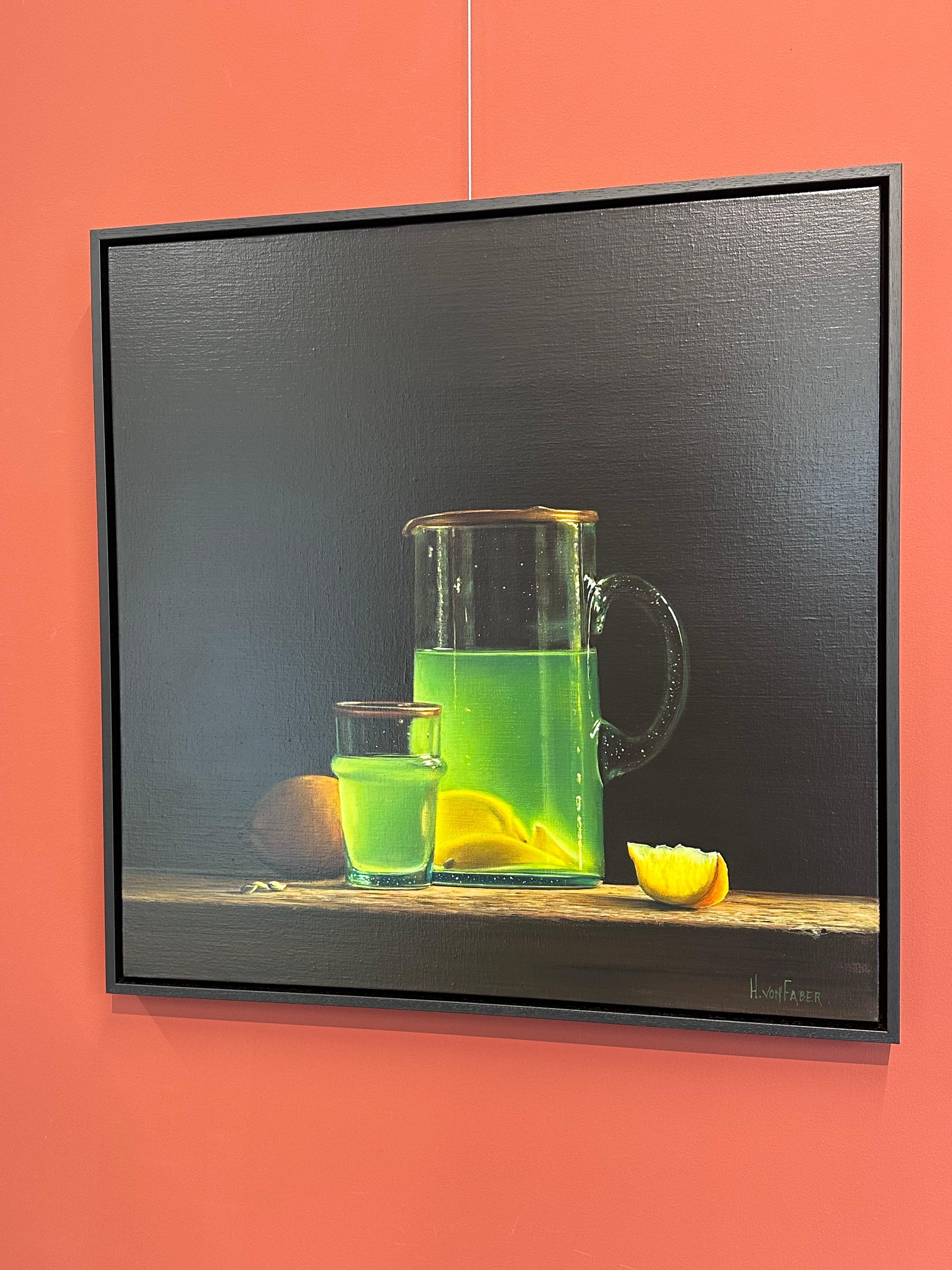 Heidi von Faber
Limonade au citron
Acrylique sur lin
70 x 70 cm ( encadré/ inclus dans le prix 75 x 75 cm)

L'artiste néerlandaise Heidi Von Faber vit et travaille à La Haye. 

Les natures mortes qu'elle peint sont modernes mais réalisées selon la