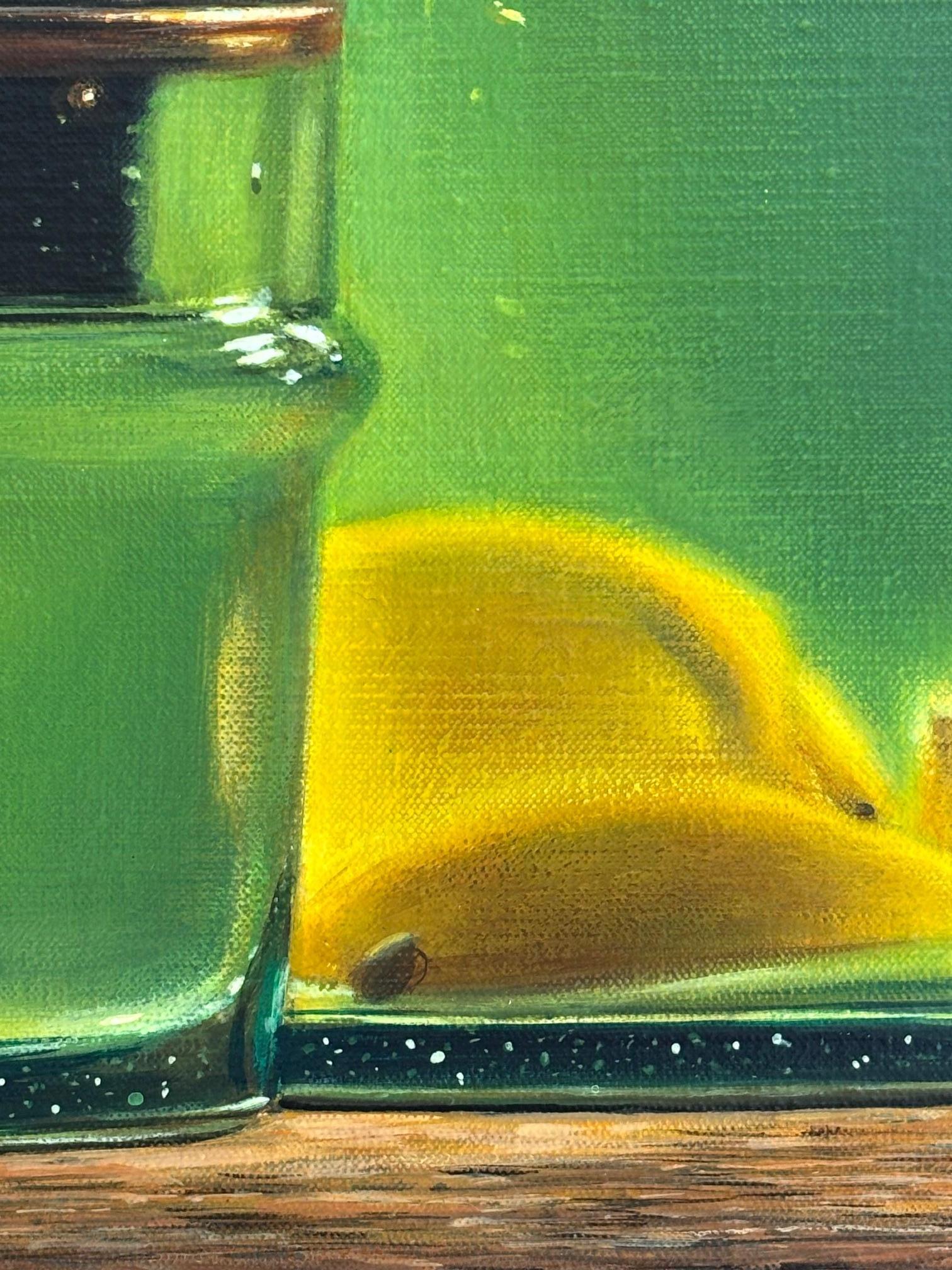 Lemonade II  - original still life realism painting - contemporary Artwork - Painting by Heidi von Faber