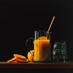 Orange Juice - original modern still life art classical still dutch hyper real