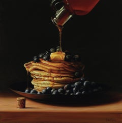 Pfannkuchen mit Ahornsirup-originale Realismus Stillleben Malerei-zeitgenössische Kunst