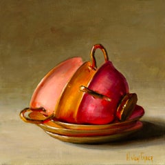 Tasses à thé - Peinture réaliste de nature morte de vaisselle du 21e siècle